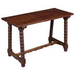 Antique Turned Leg Solid Oak Sofa Table