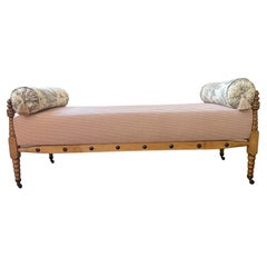 Used Turned Leg Wood Frame Daybed on Casters