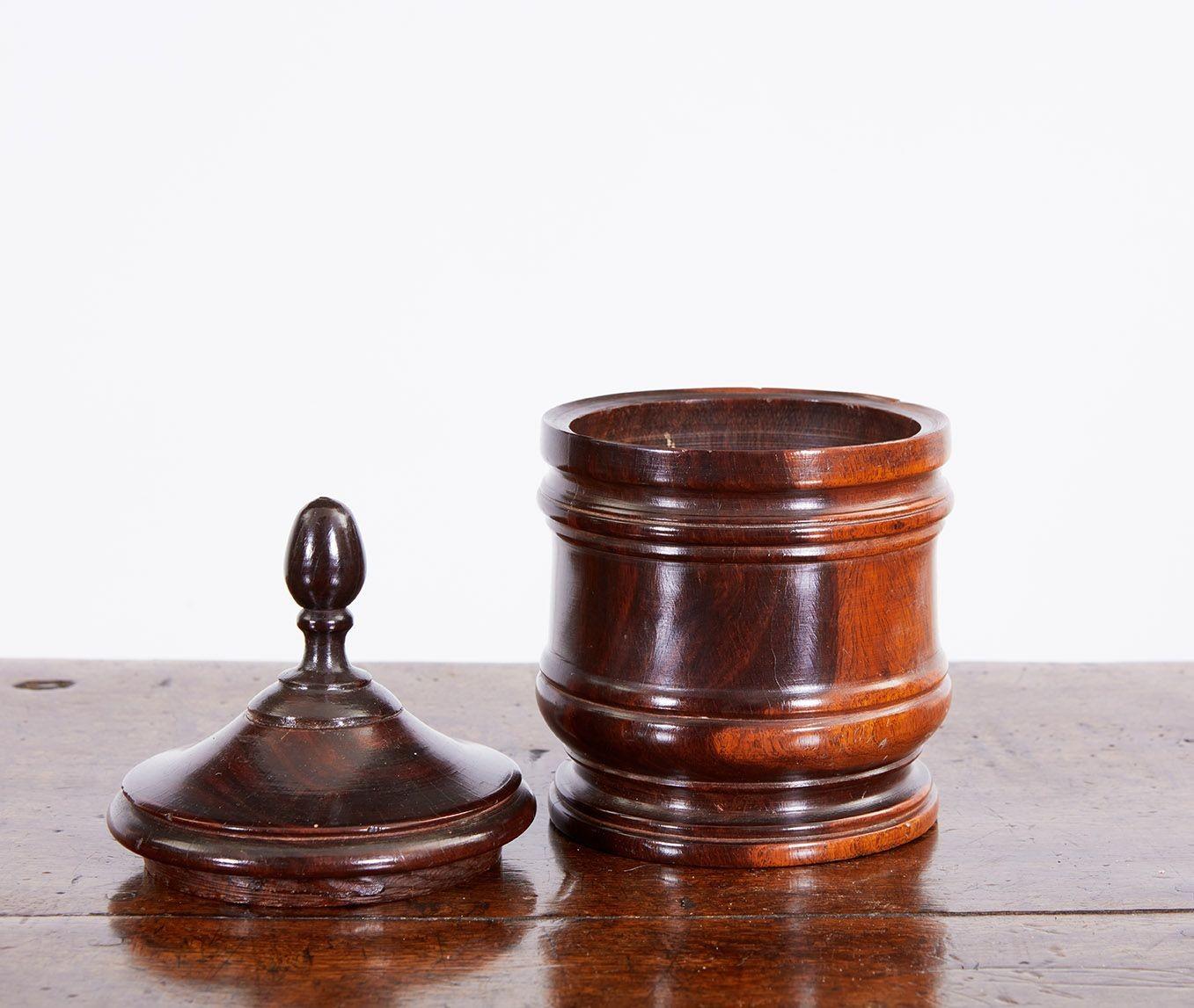 Turned Lignum Vitae Tobacco Jar In Good Condition For Sale In Greenwich, CT
