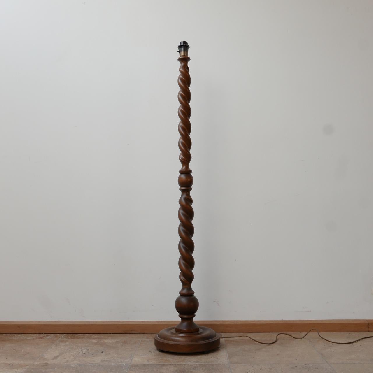 Turned Mahogany Mid-Century Swedish Floor Lamp For Sale 6