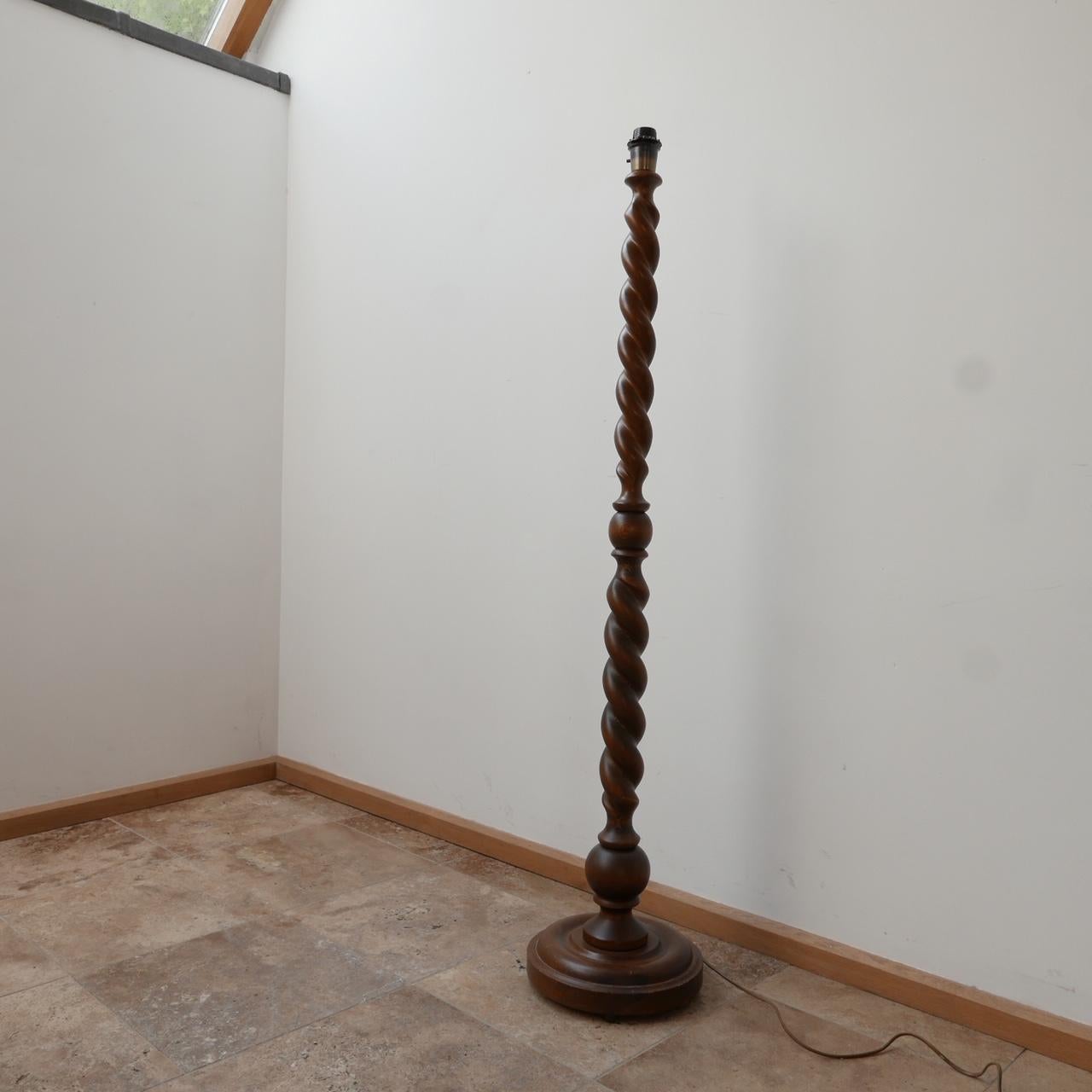 Wood Turned Mahogany Mid-Century Swedish Floor Lamp For Sale