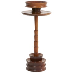 Antique Turned Mahogany Table with Nut Bowl