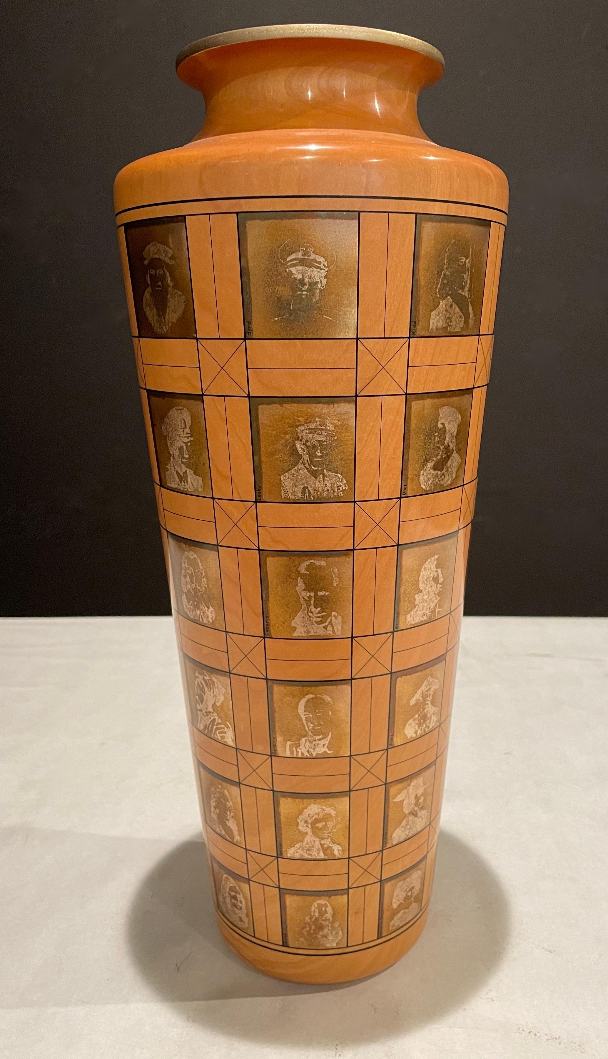 Finest quality turned maple and decorated vase, by Steve Sinner, 