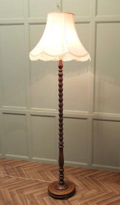 Turned Oak Floor Lamp, Standard Lamp