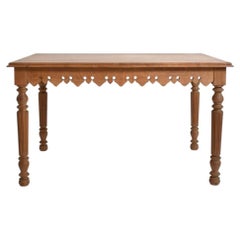 Turned oak rustic console table, XIXth c.