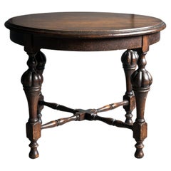 Antique Turned Oak Side Table