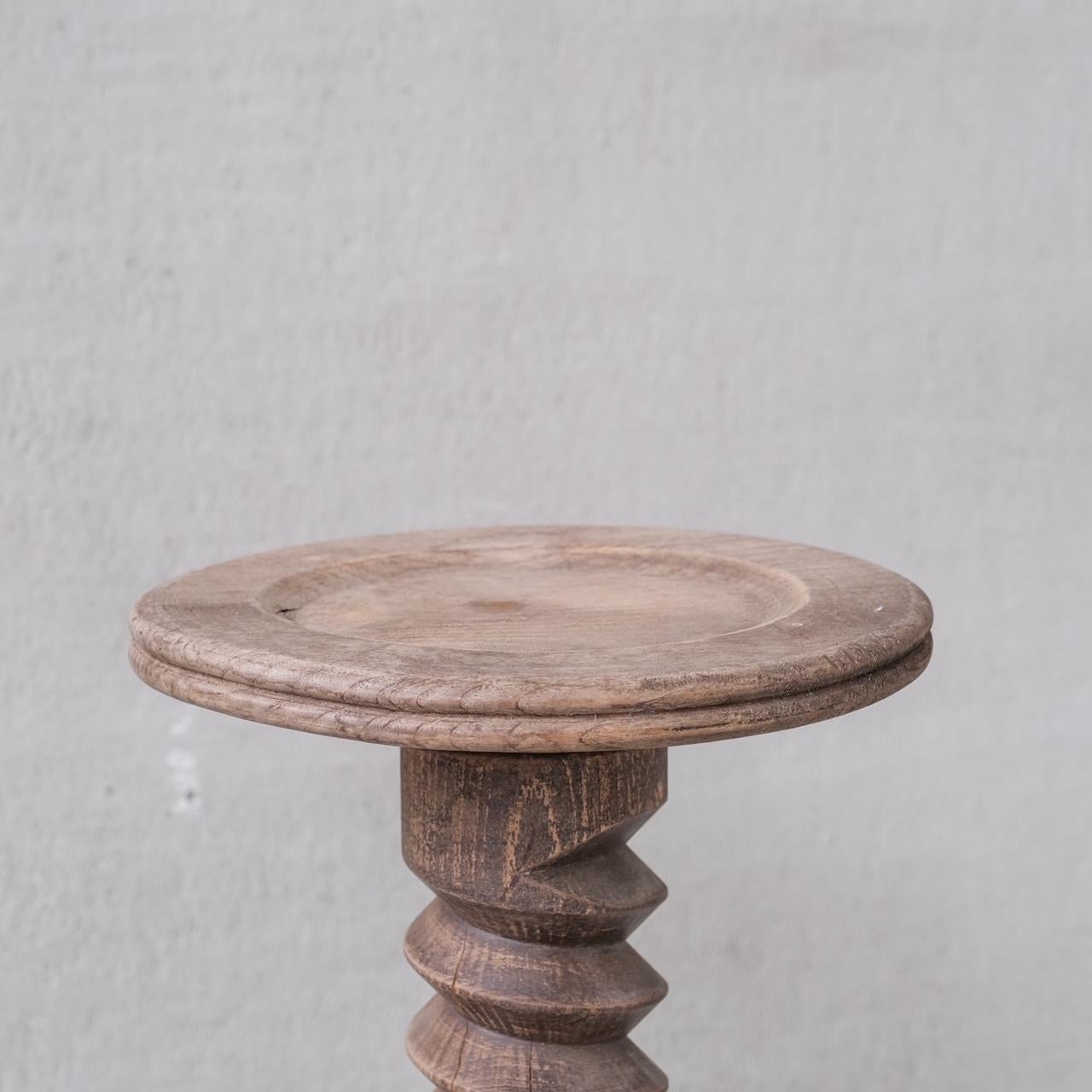 Turned Oak Tall Dudouyt Style French Pedestal For Sale 3