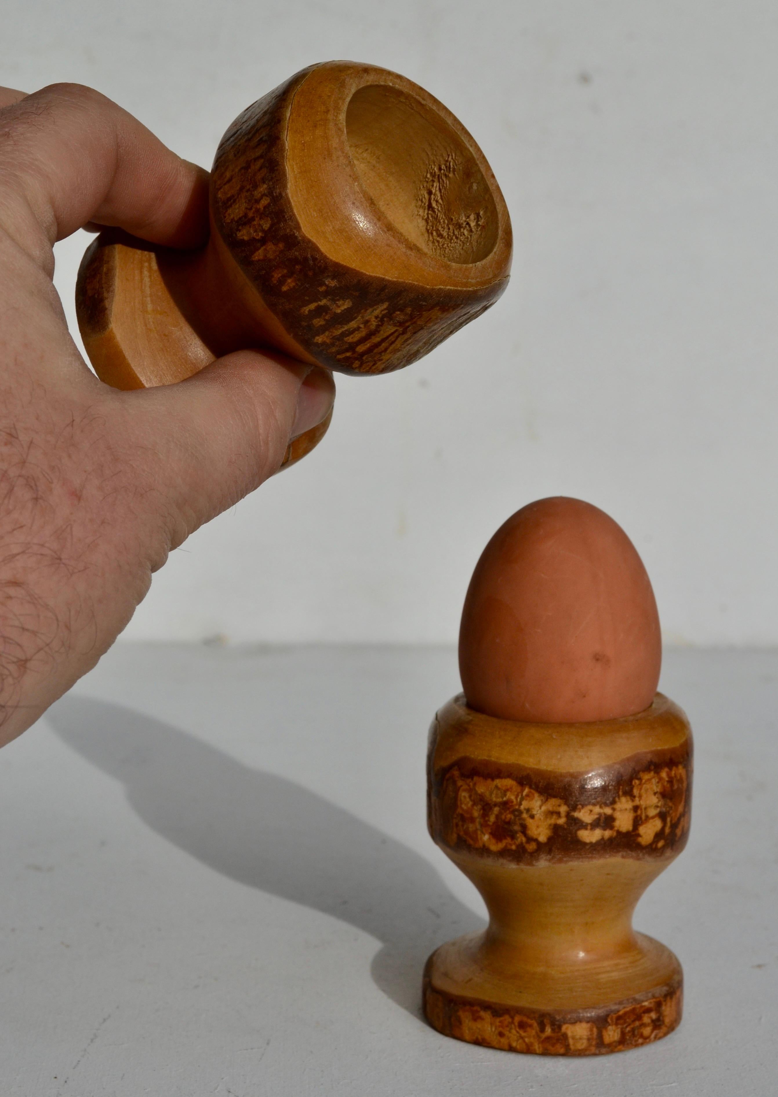 20ième siècle Coquetiers en pin tourné - Art populaire français, milieu du 20e siècle en vente