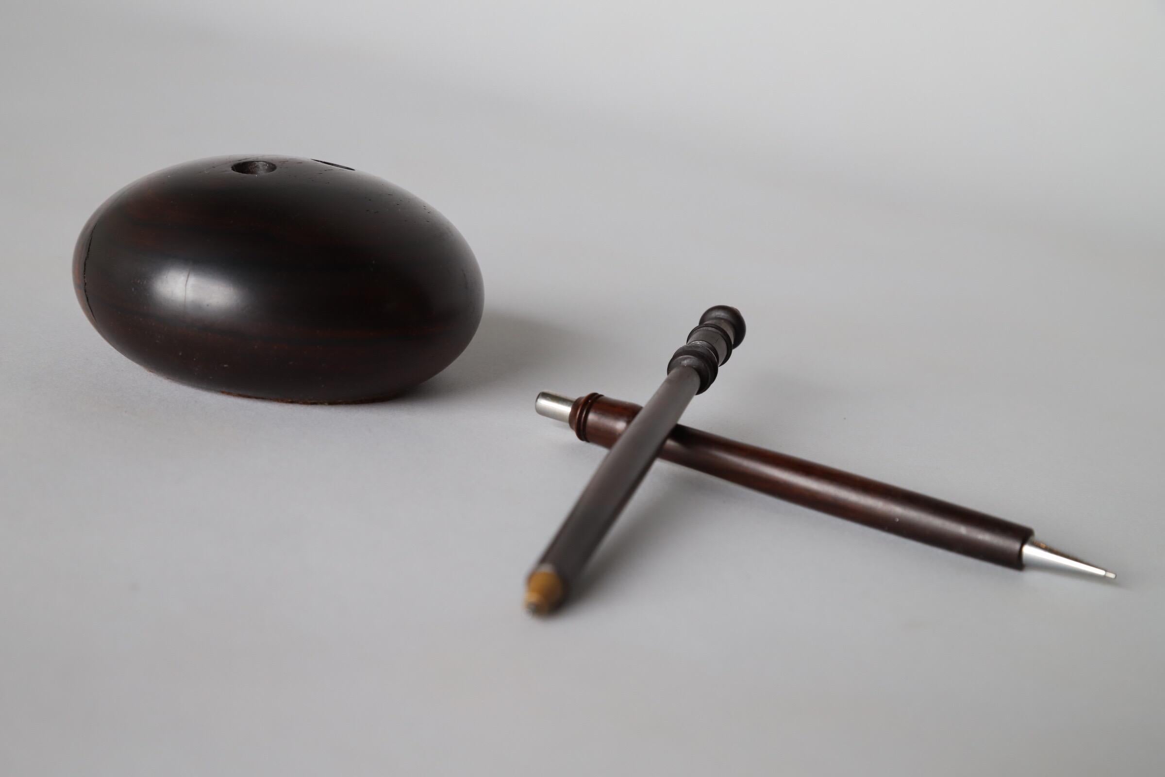 Mid-20th Century Turned Rosewood Writing Implements