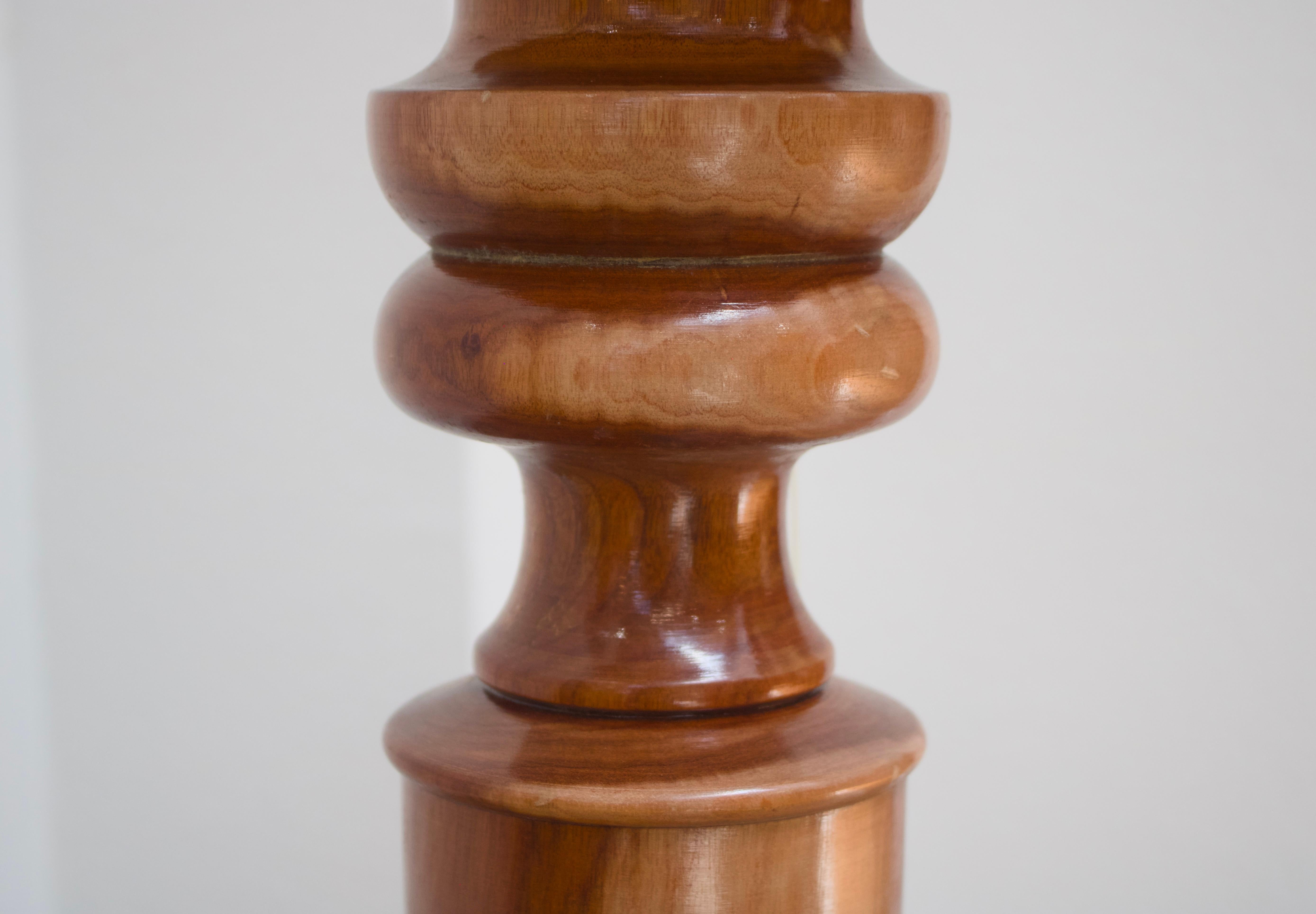 Turned solid oak pedestal, candle holder For Sale 1