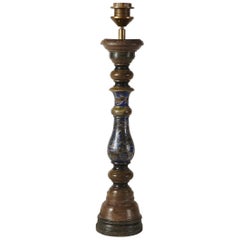 Antique Turned Spindle Wood Lamp Base