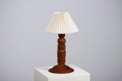 Turned teak Table Lamp, 1960, Denmark