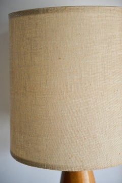 Turned Teak Table Lamp, circa 1970