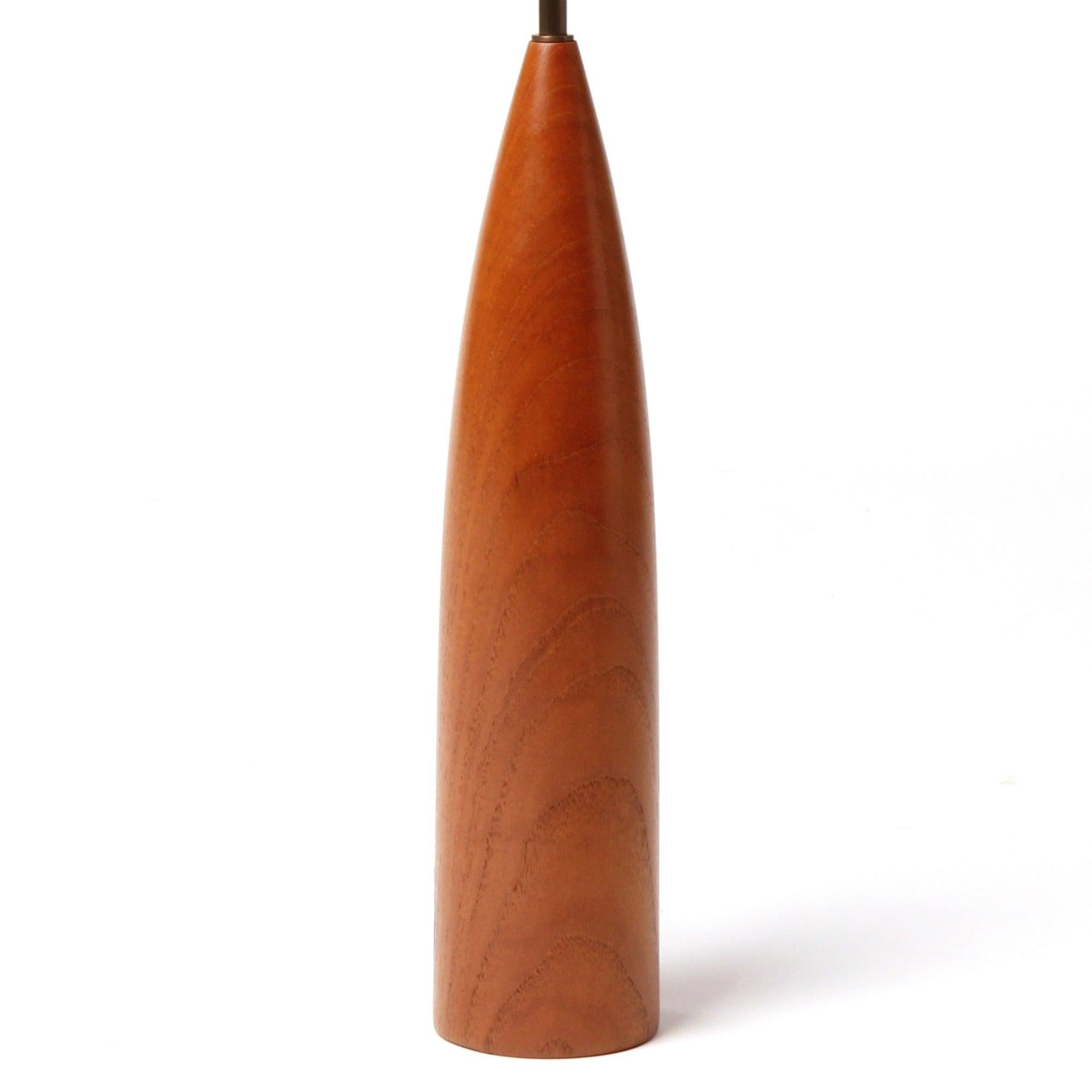Danish Turned Teak Table Lamp by ESA Denmark For Sale