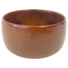 Turned Teak Wood Bowl Karl Holmberg, Sweden