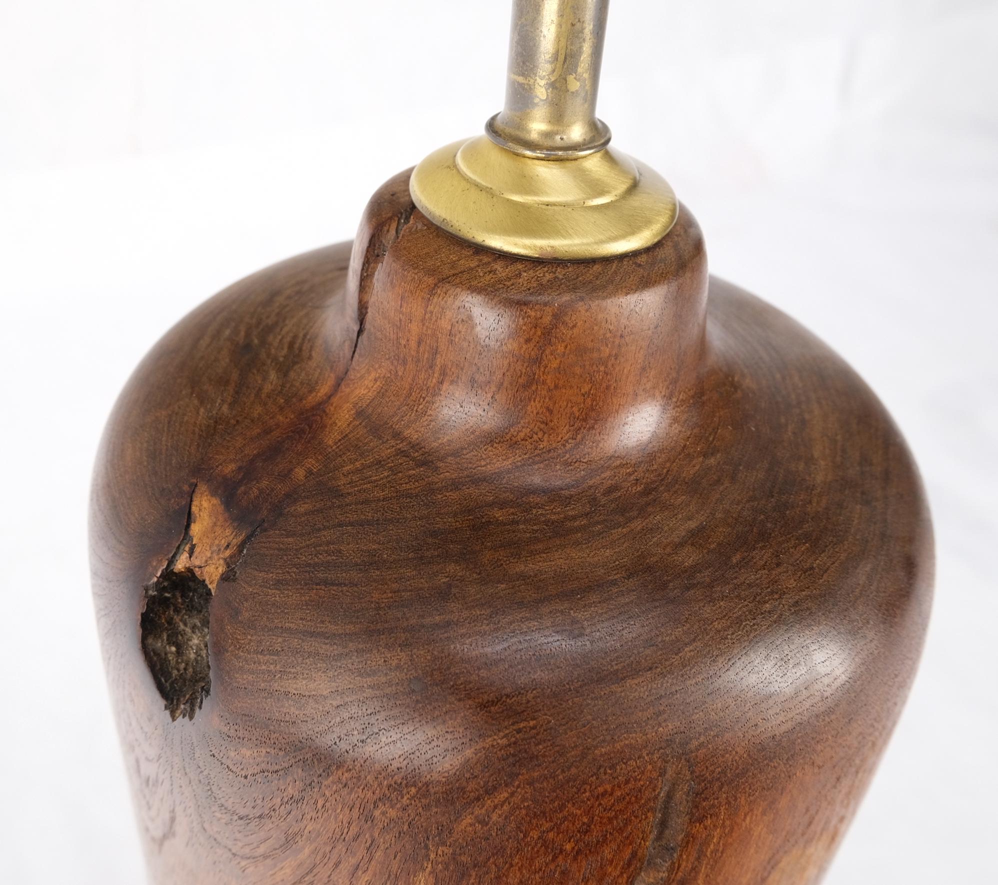 Turned Vase Shape Solid Rosewood Table Lamp Mid-Century Modern Mint For Sale 2