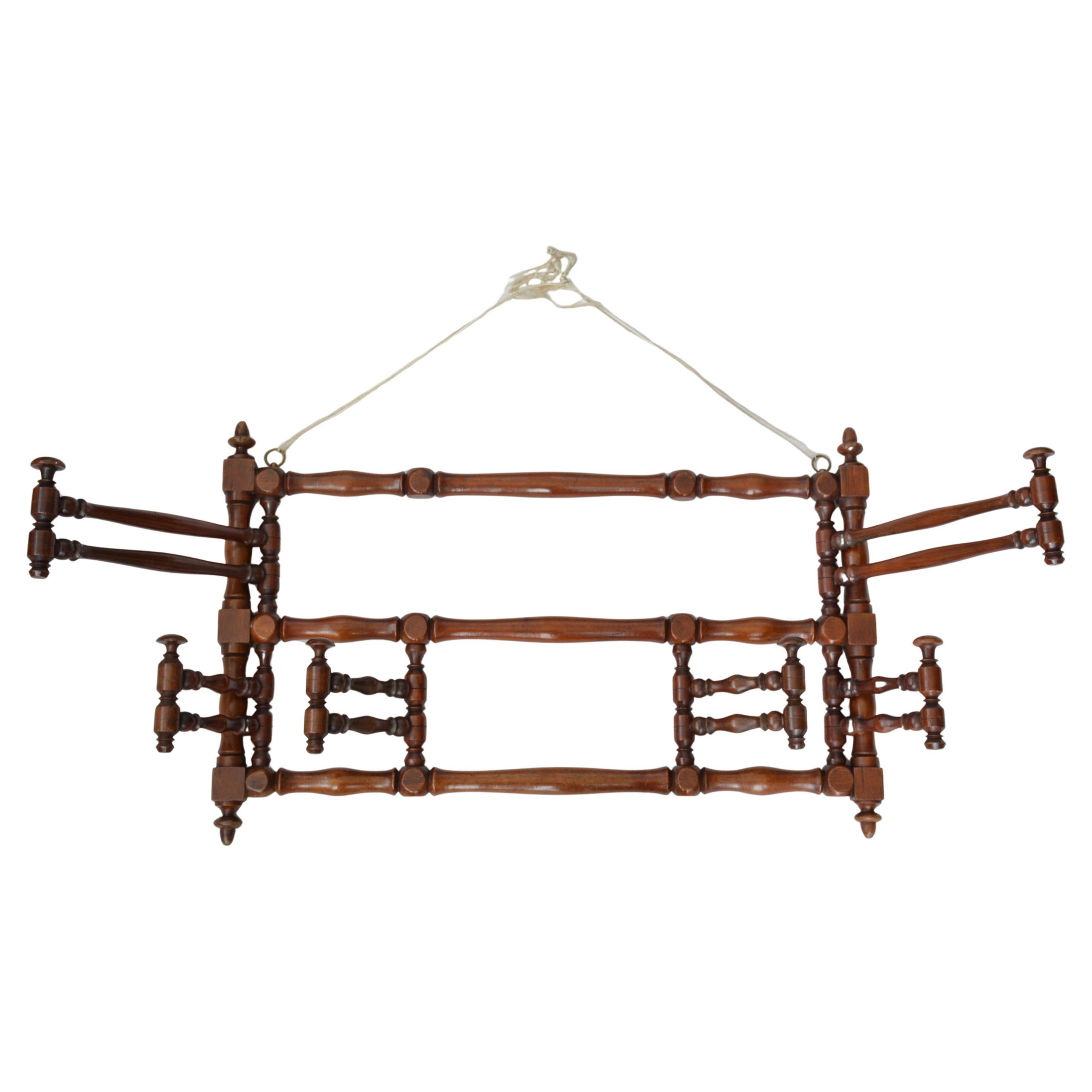 Antique Wall Mounted Coat Rack Wig Rack Hat Tree c1900s