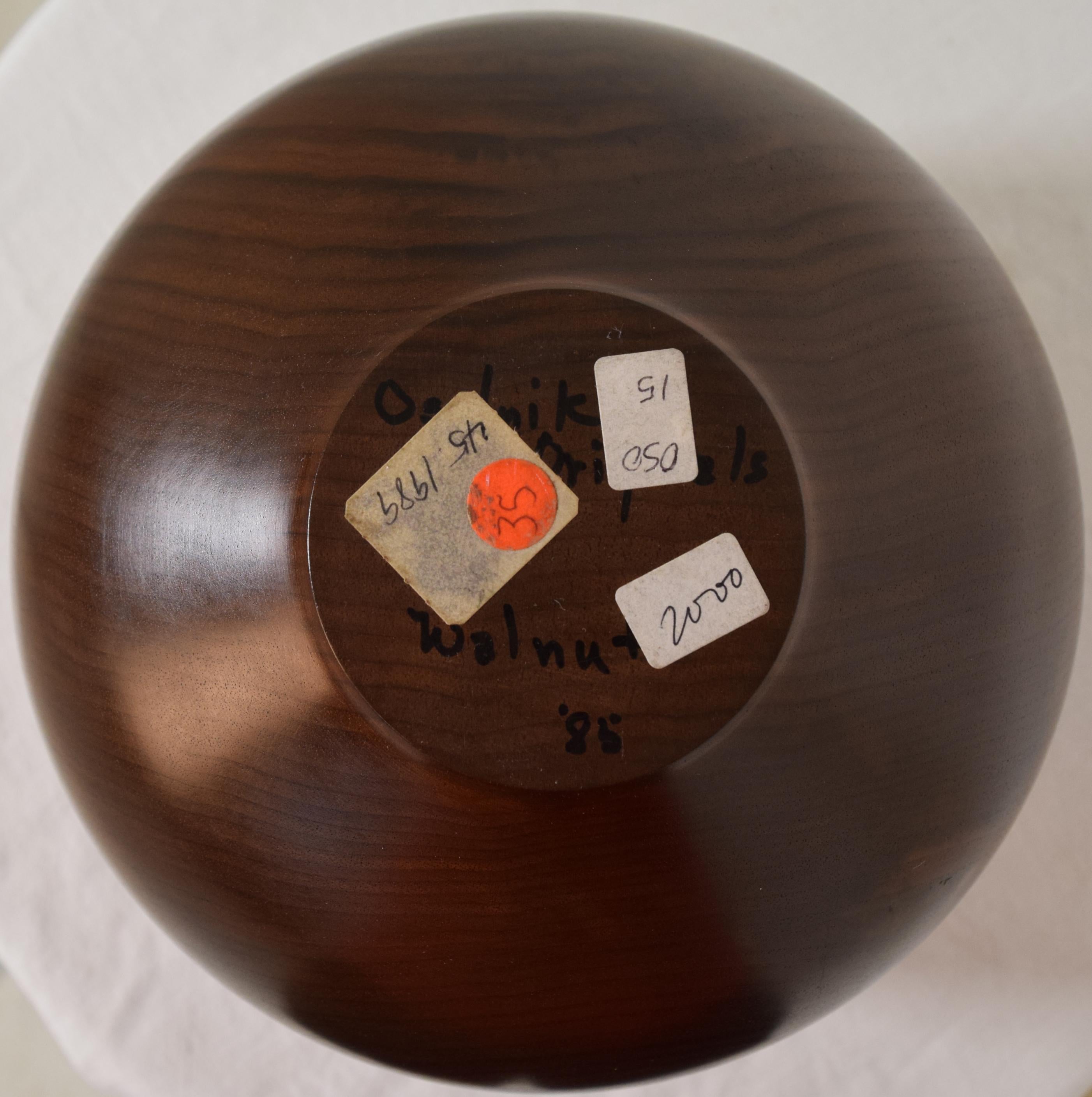 Turned Walnut Bowl by Rude Osolnik For Sale 1