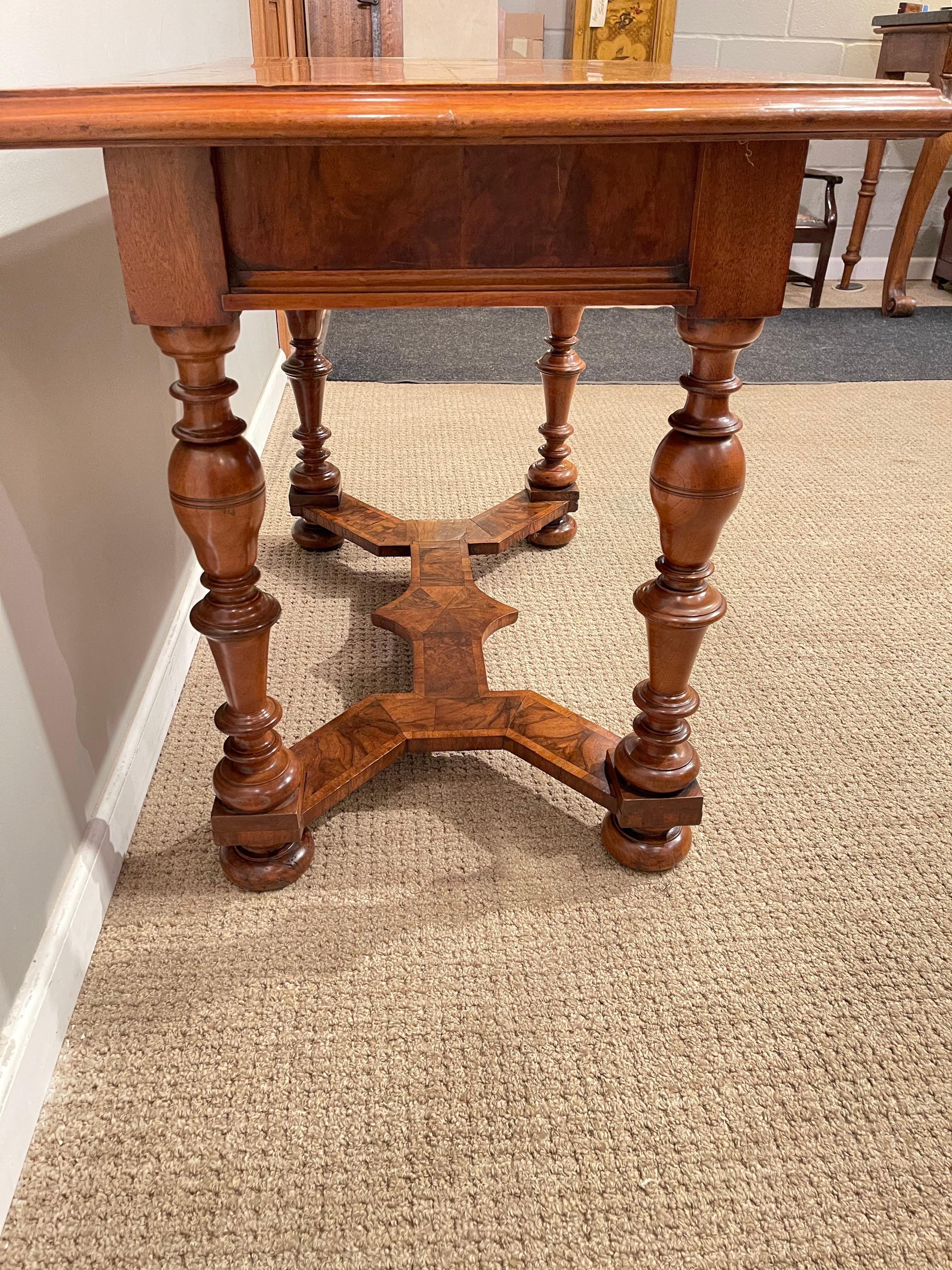 English Turned Walnut Center Table, Late 17th Century