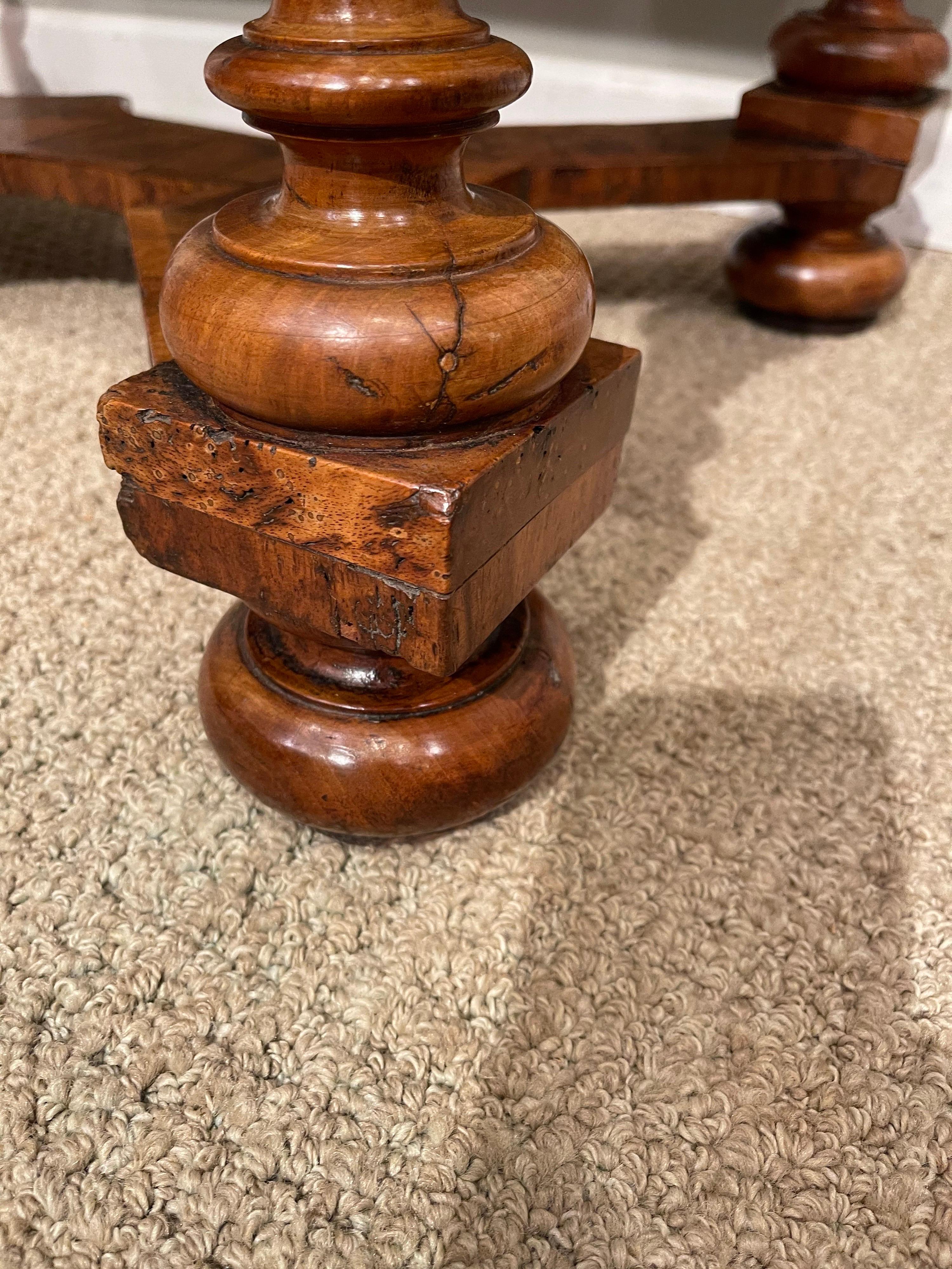 Turned Walnut Center Table, Late 17th Century 2