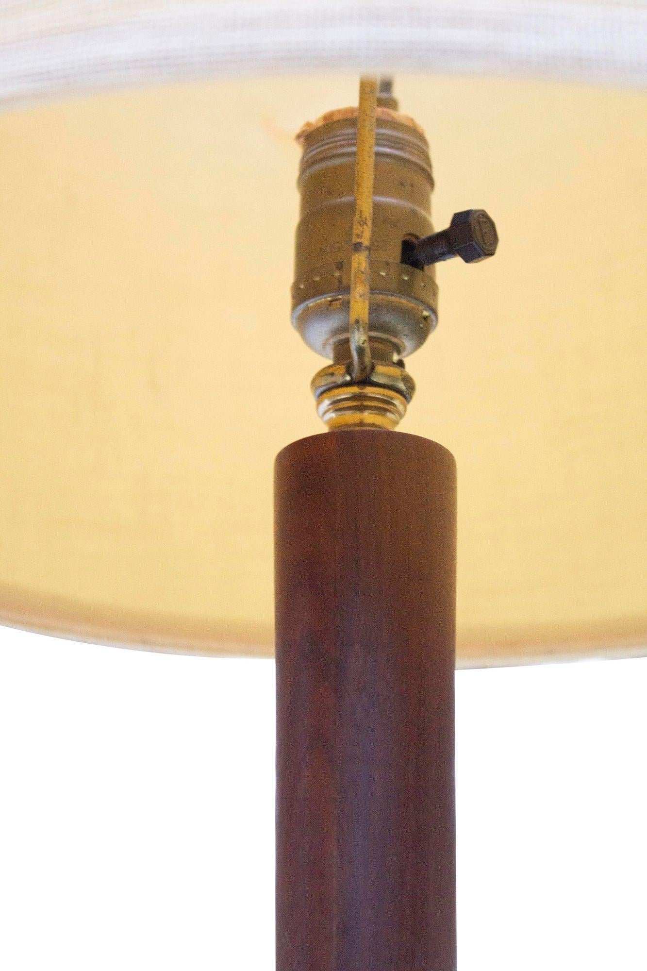 Turned Walnut Floor Lamp After Phillip Lloyd Powell In Good Condition In Grand Rapids, MI