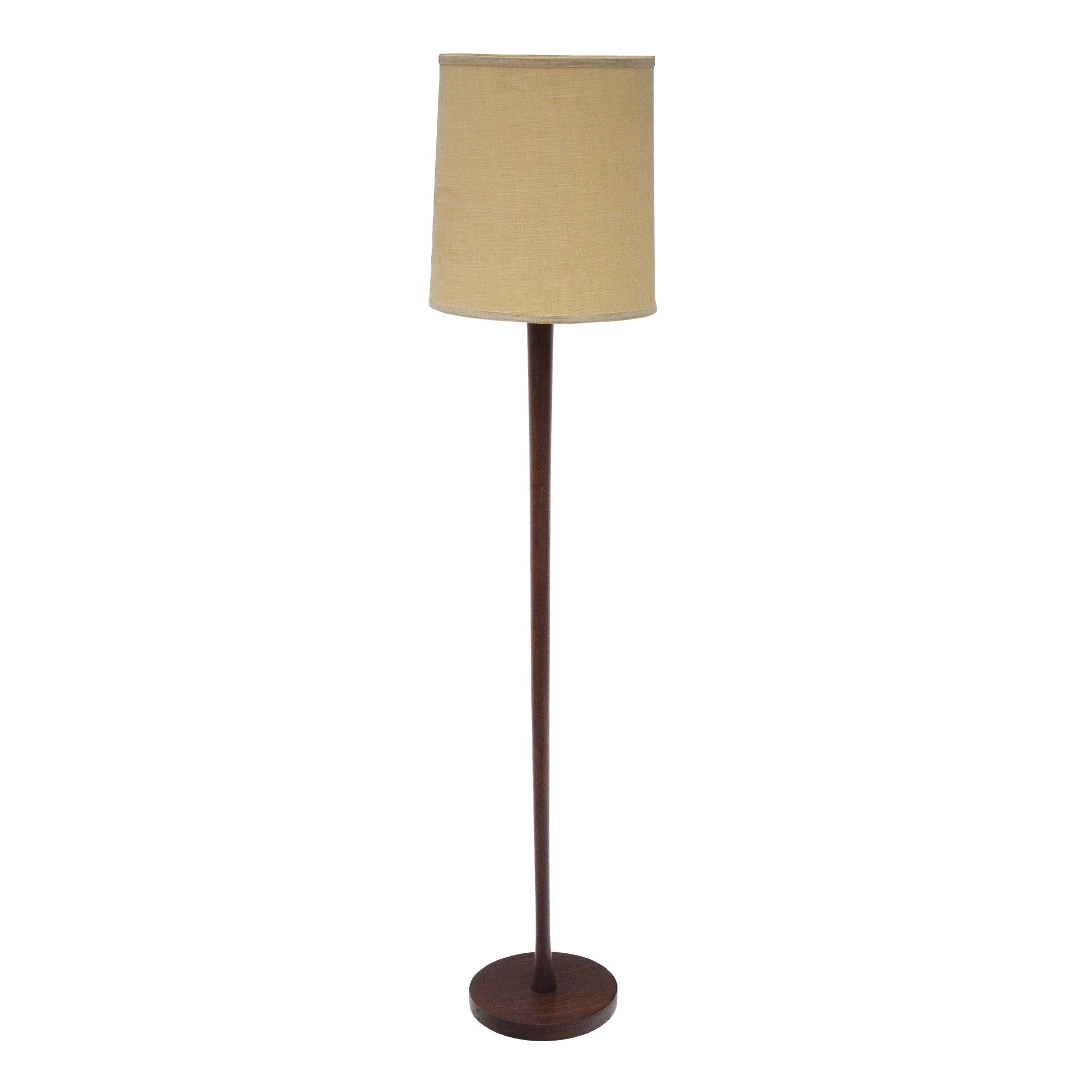 Turned Walnut Floor Lamp After Phillip Lloyd Powell