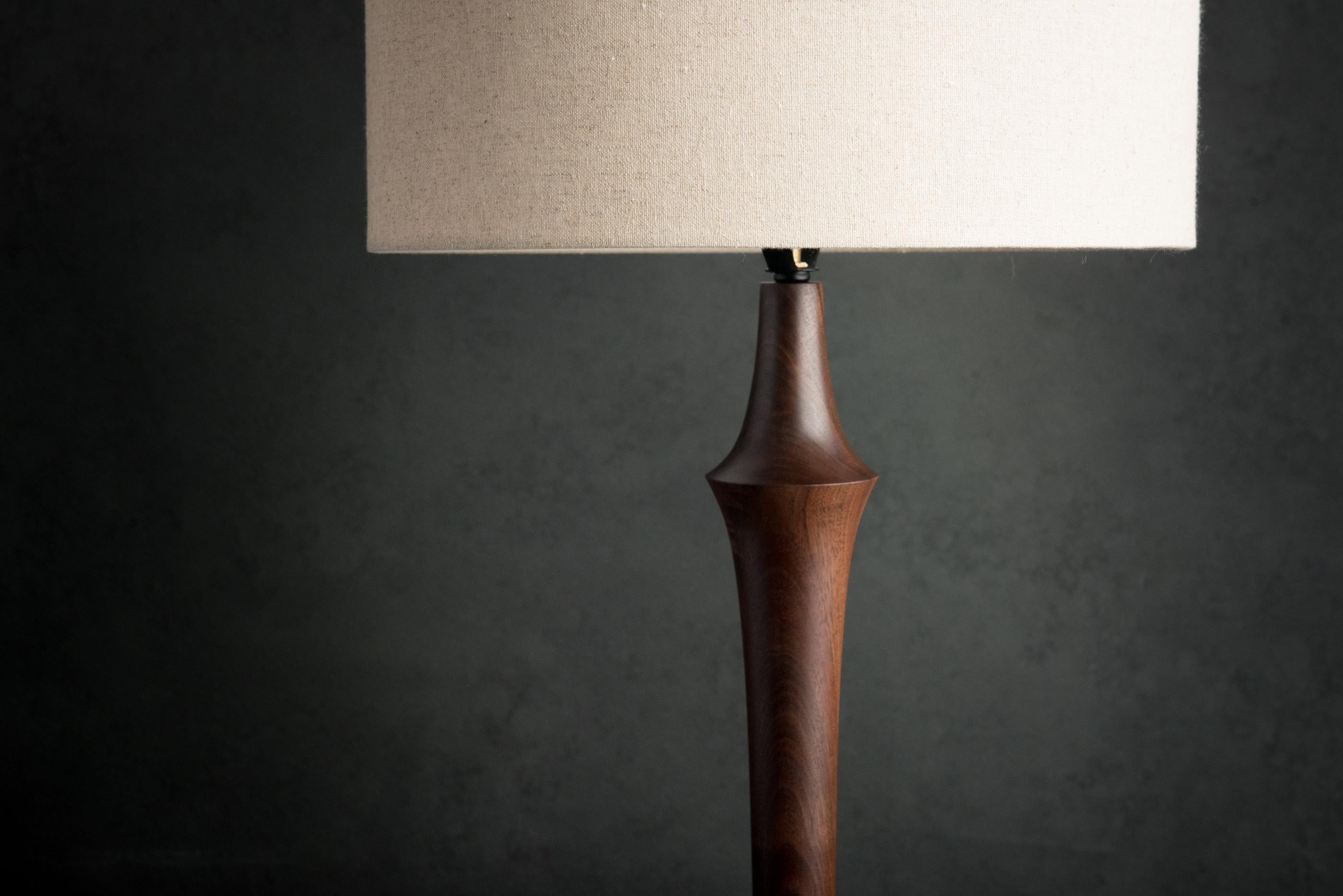 American Turned Walnut Guthrie Floor Lamp