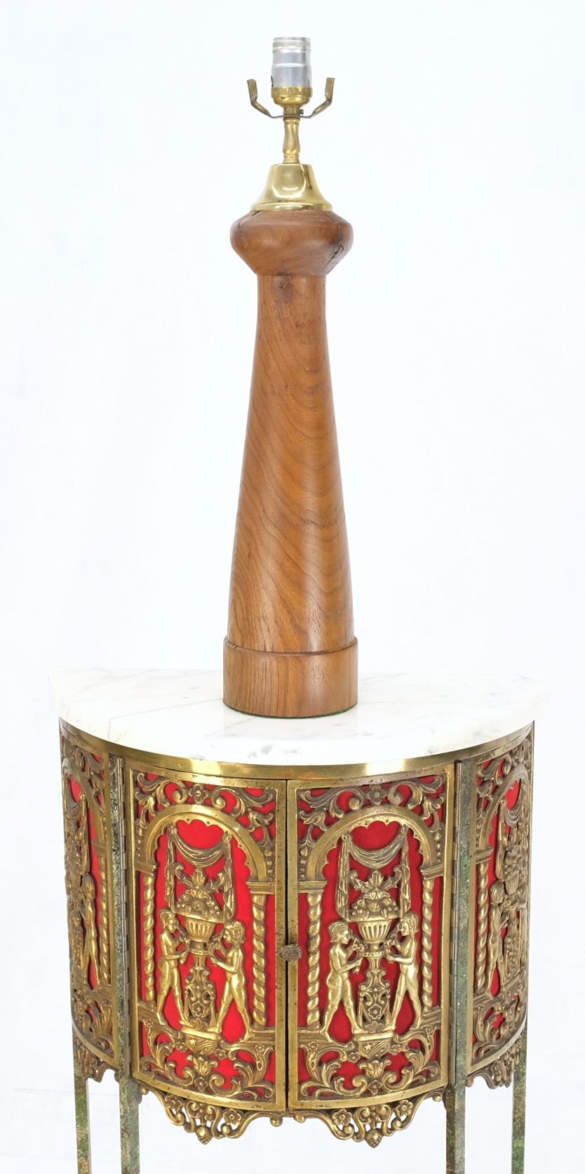 Turned walnut or teak Mid-Century Modern table lamp, c.1970s.