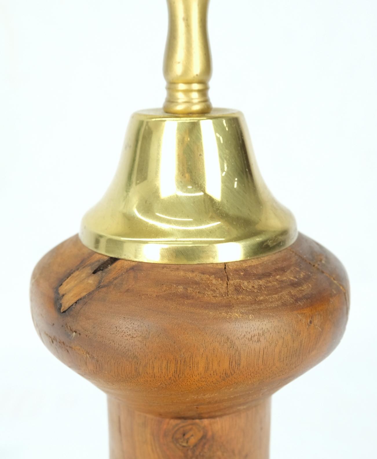 20th Century Turned Walnut or Teak Mid-Century Modern Table Lamp, c.1970s For Sale