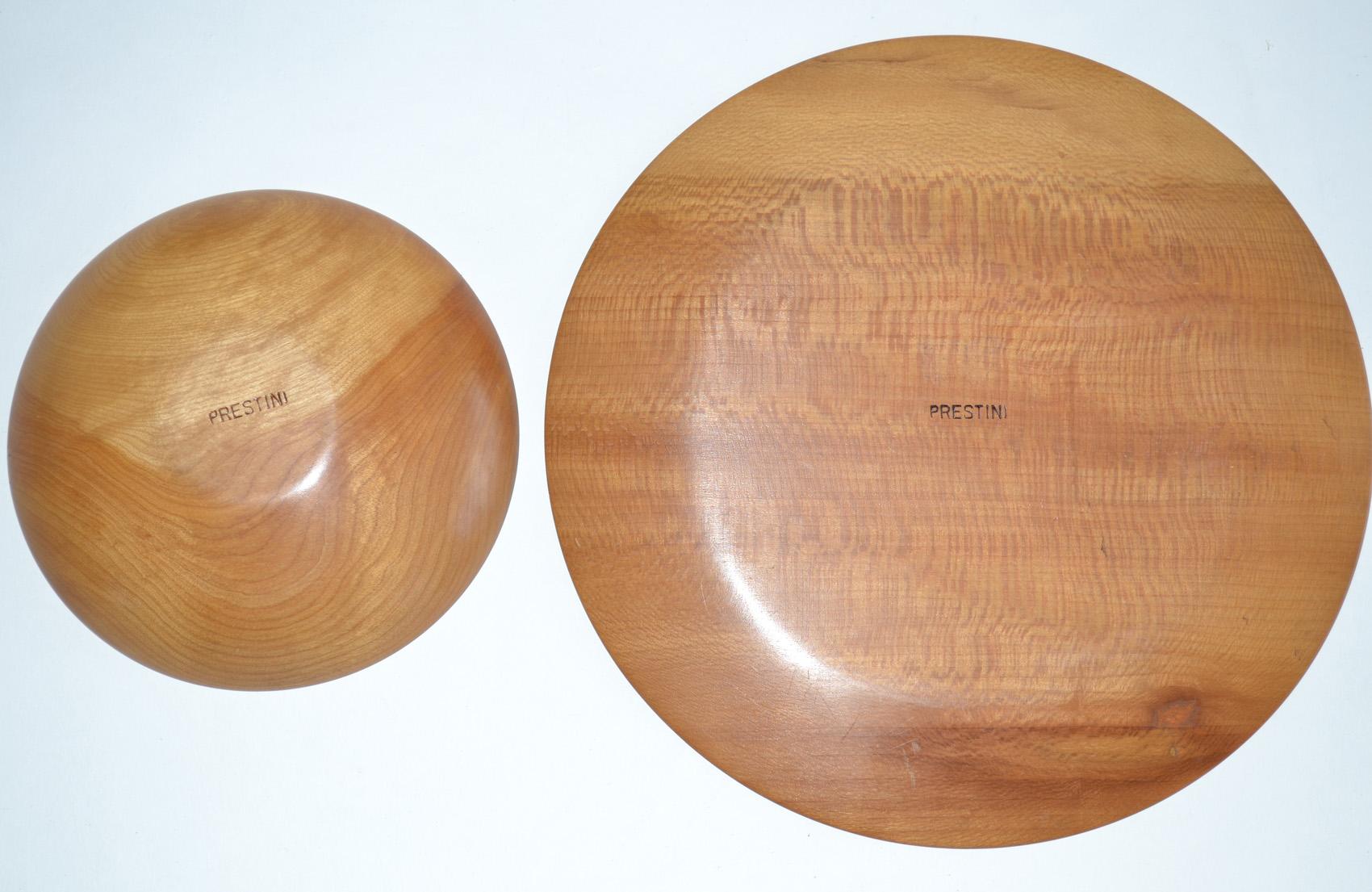 Turned Wood Bowl and Platter by James Prestini, circa 1950s In Good Condition In Ft Lauderdale, FL