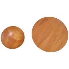 Turned Wood Bowl and Platter by James Prestini, circa 1950s