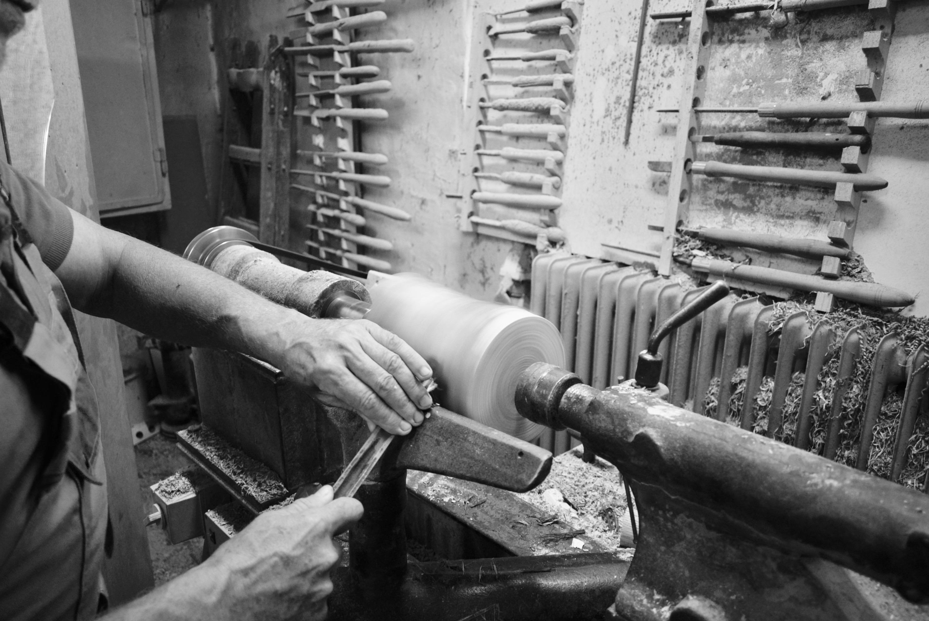 Ash Turned-wood Bowl on Spheres Large For Sale