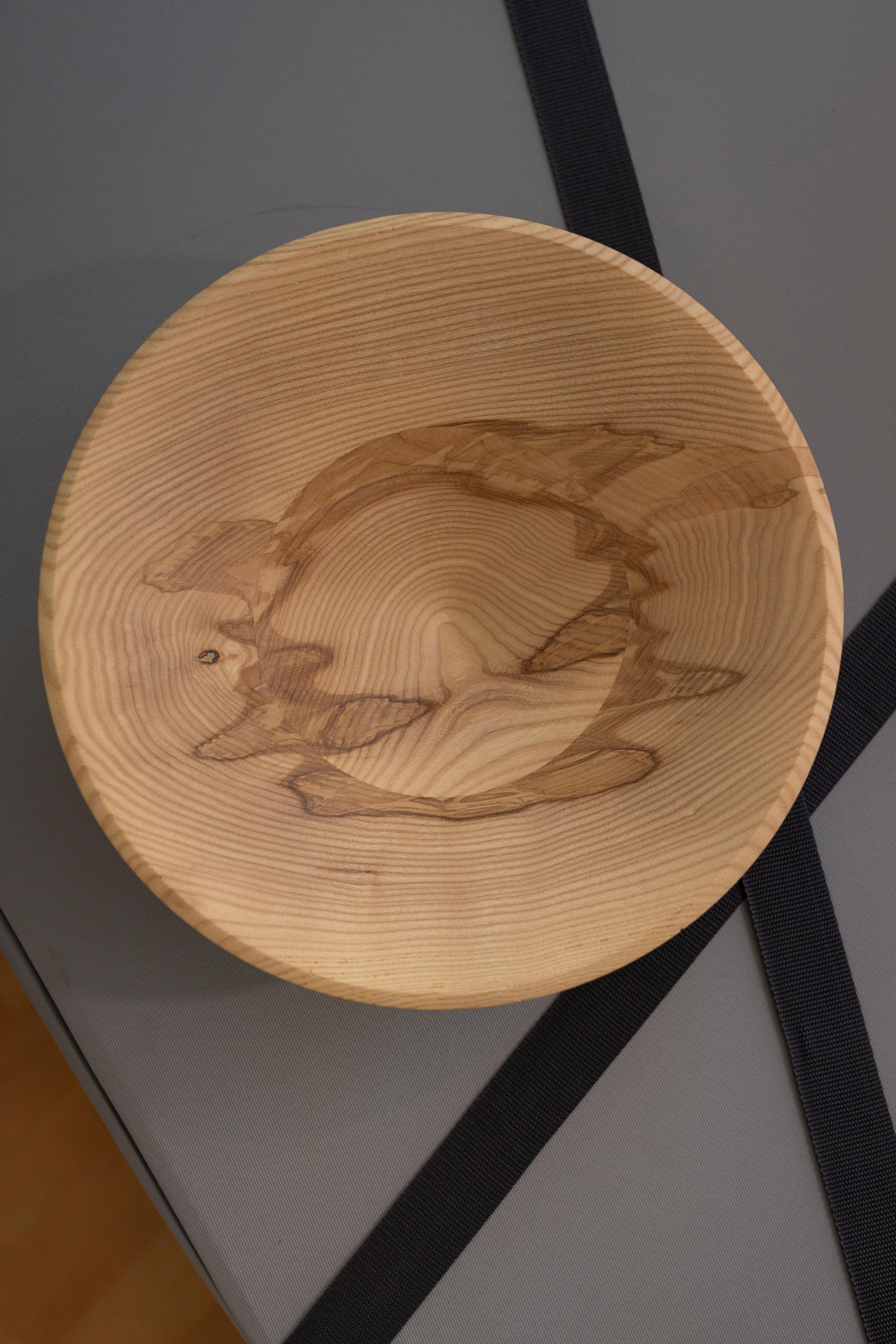 Turned-wood Bowl on Spheres Large For Sale 3