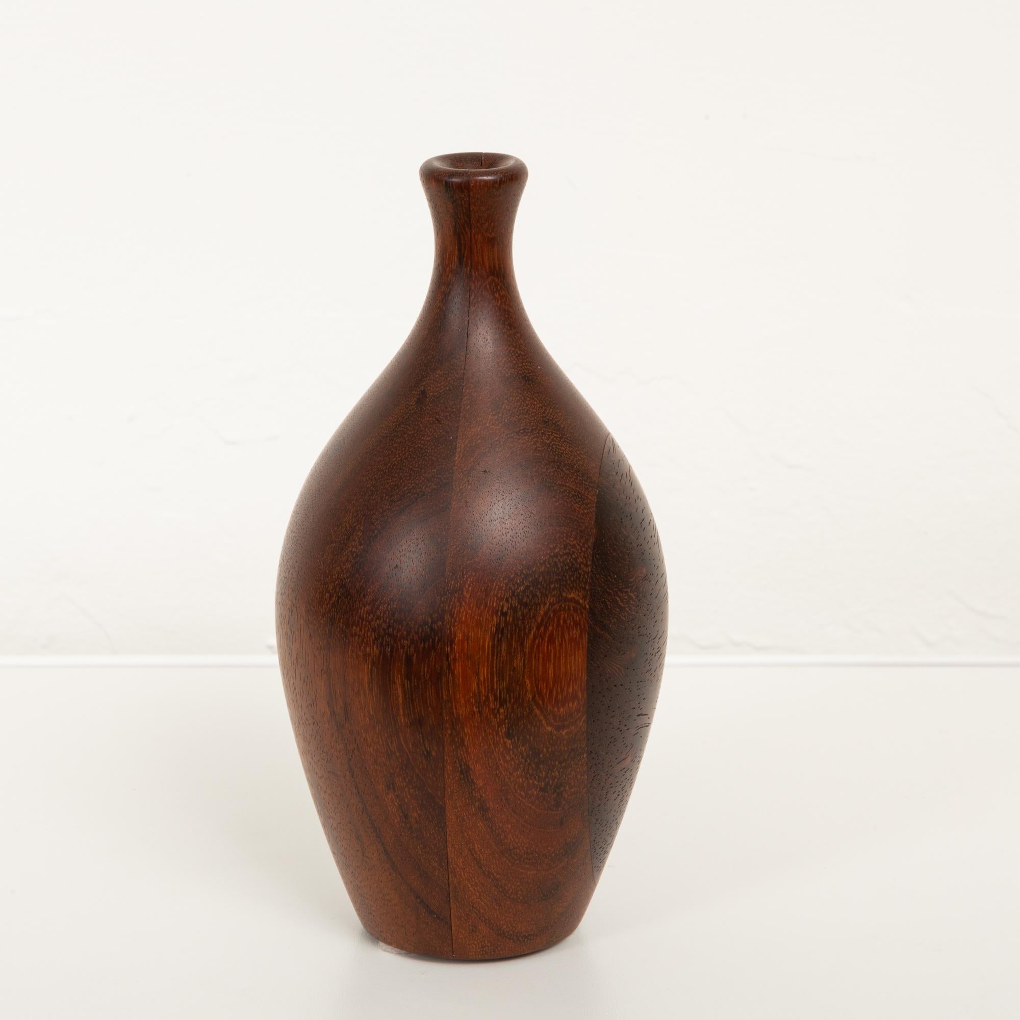 Turned Wood Bud Vase In Excellent Condition In Los Angeles, CA