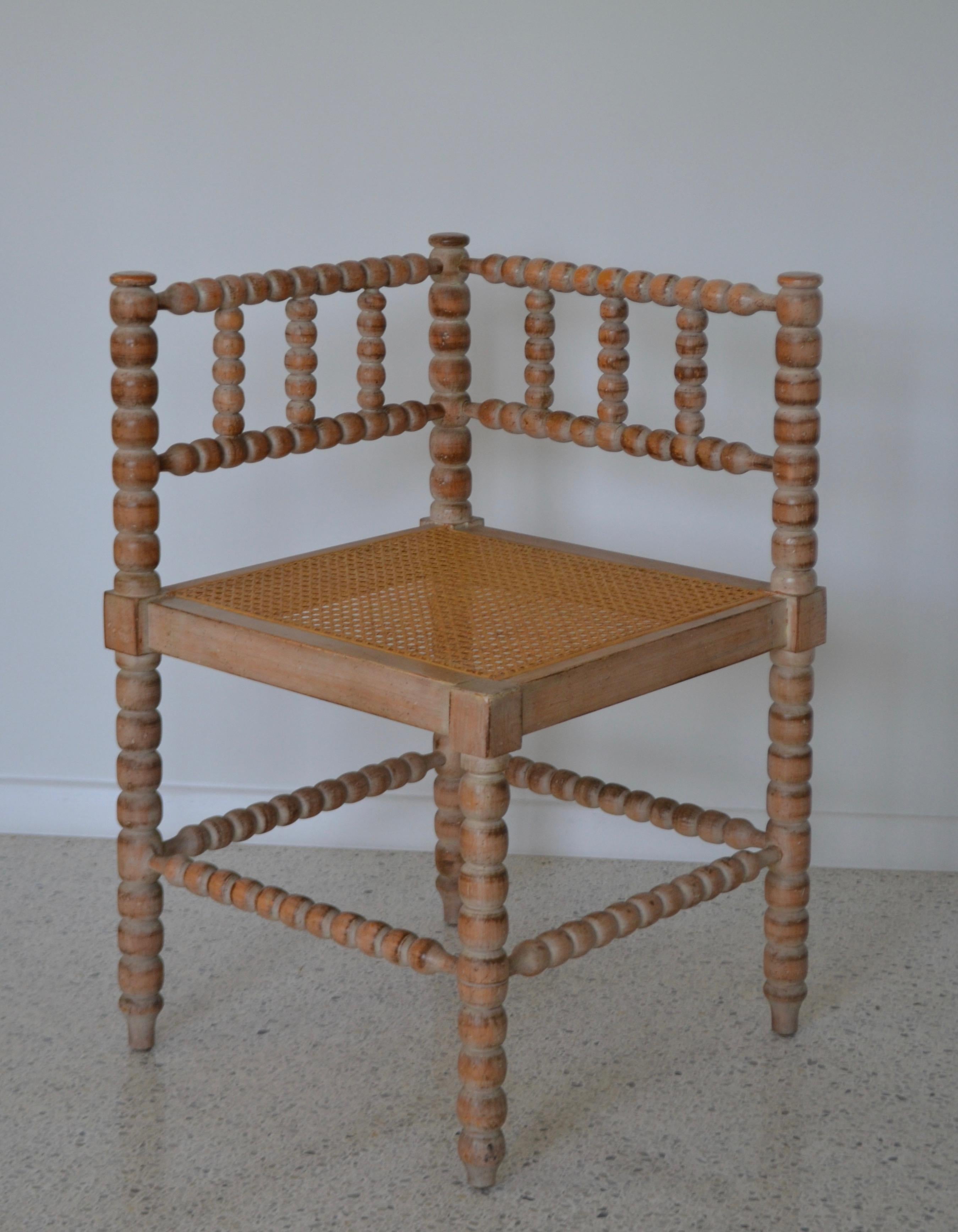Turned Wood Corner Chair For Sale 3