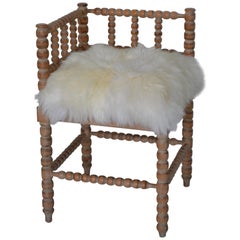 Vintage Turned Wood Corner Chair