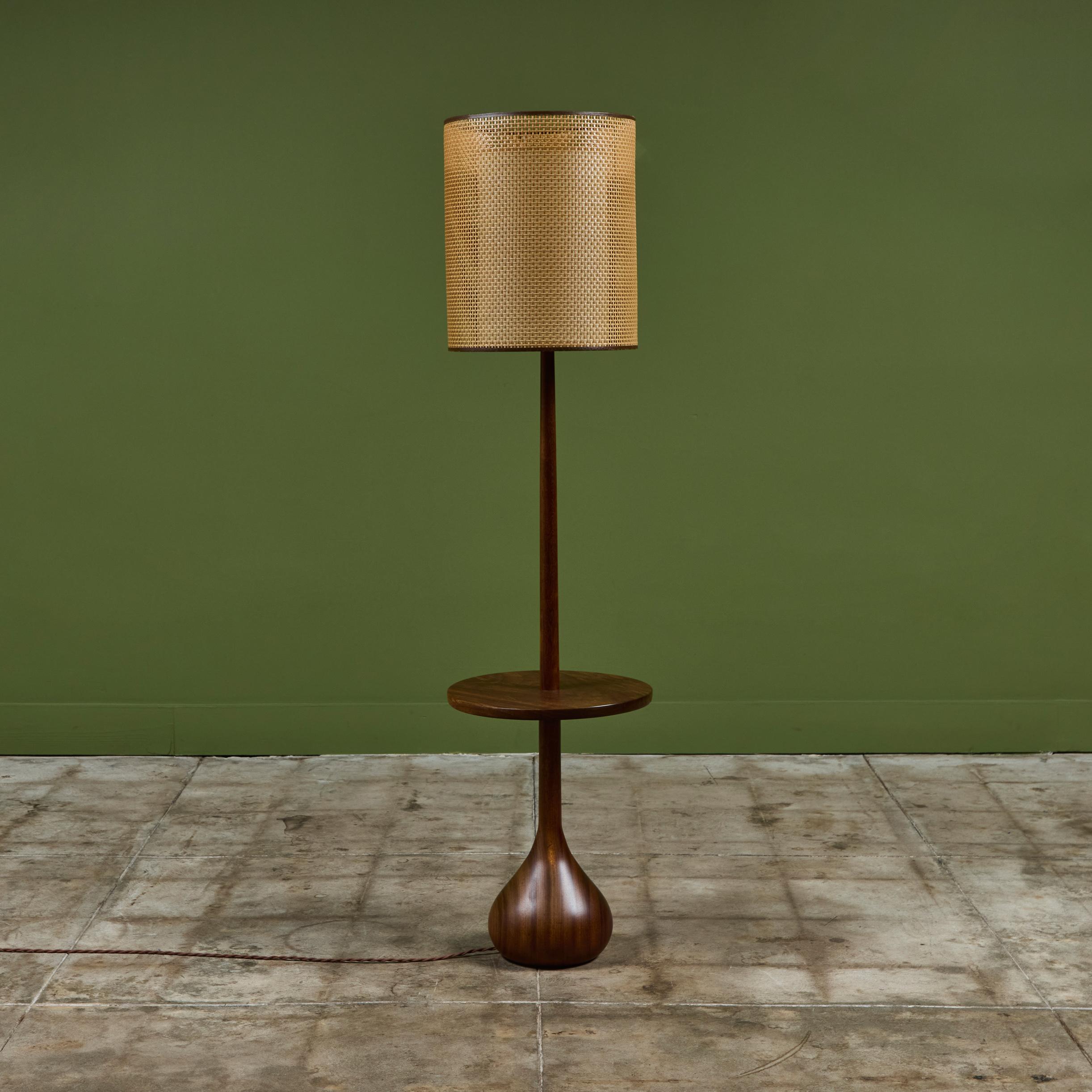Lampadaire tourné avec table attachée en vente 1
