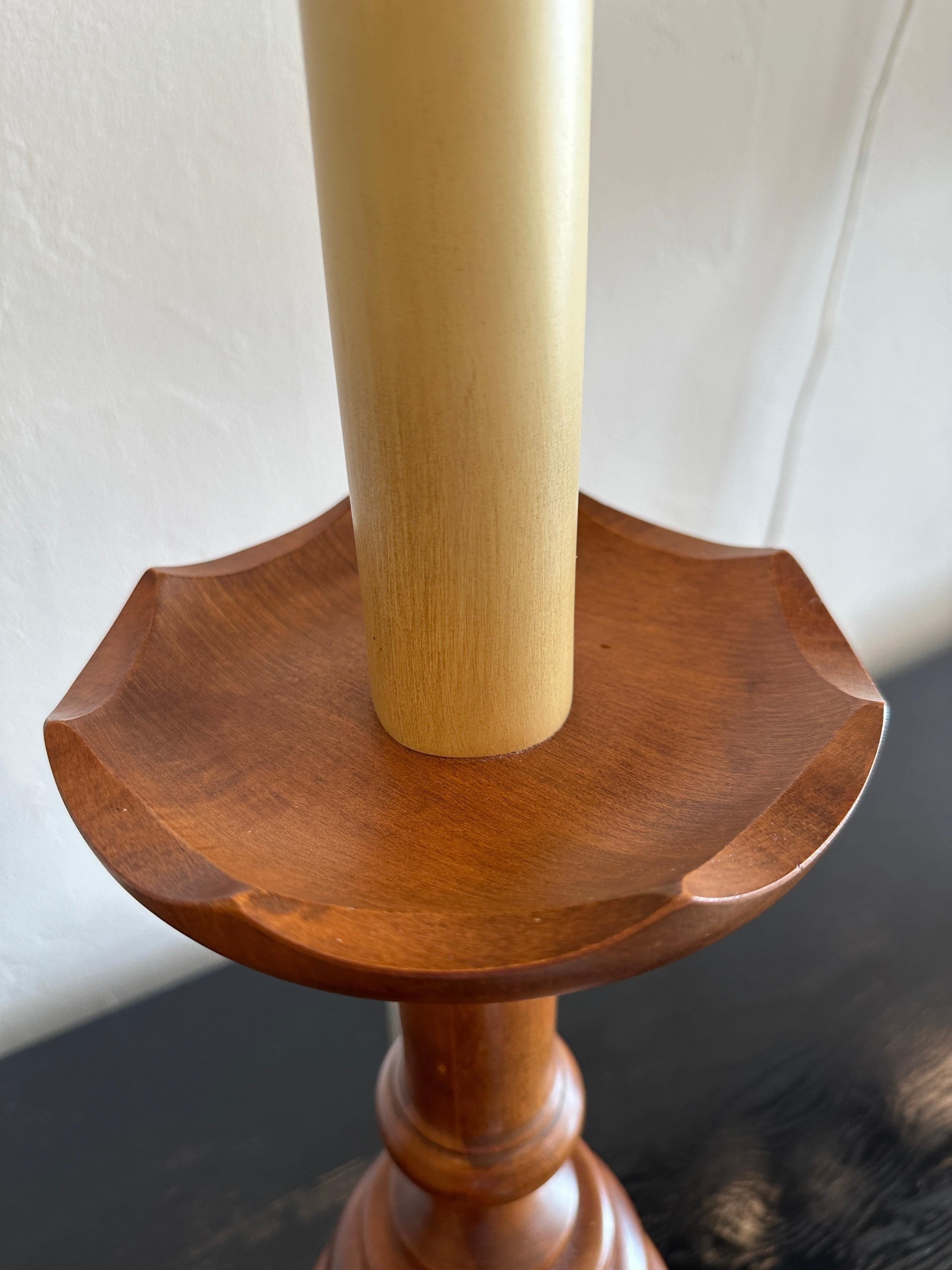 Turned Wood Lamps with Chess Pawn Design, Pair In Good Condition For Sale In East Hampton, NY
