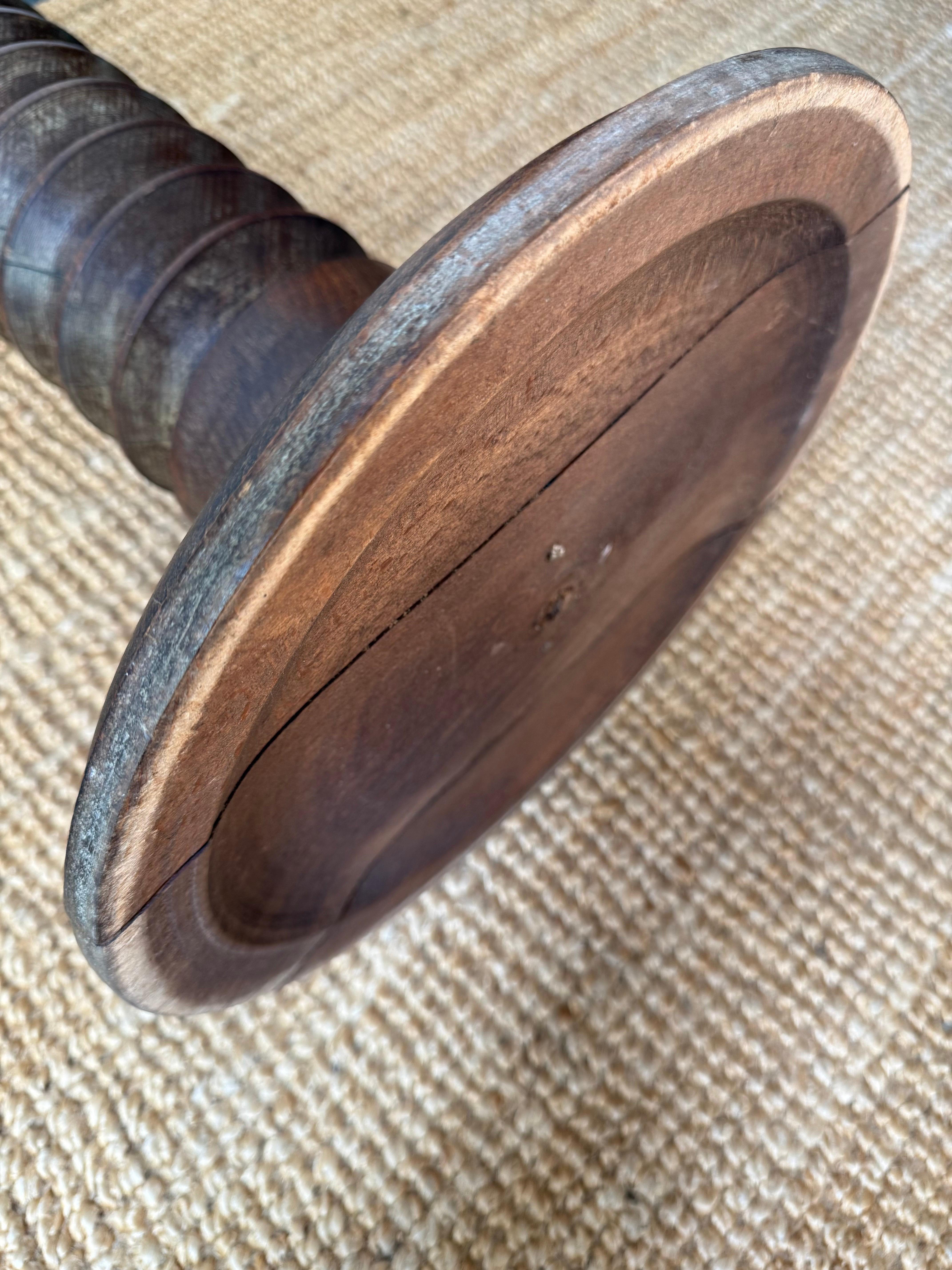 Turned Wood Pedestal, Column or Plinth, First Half 20th Century For Sale 5