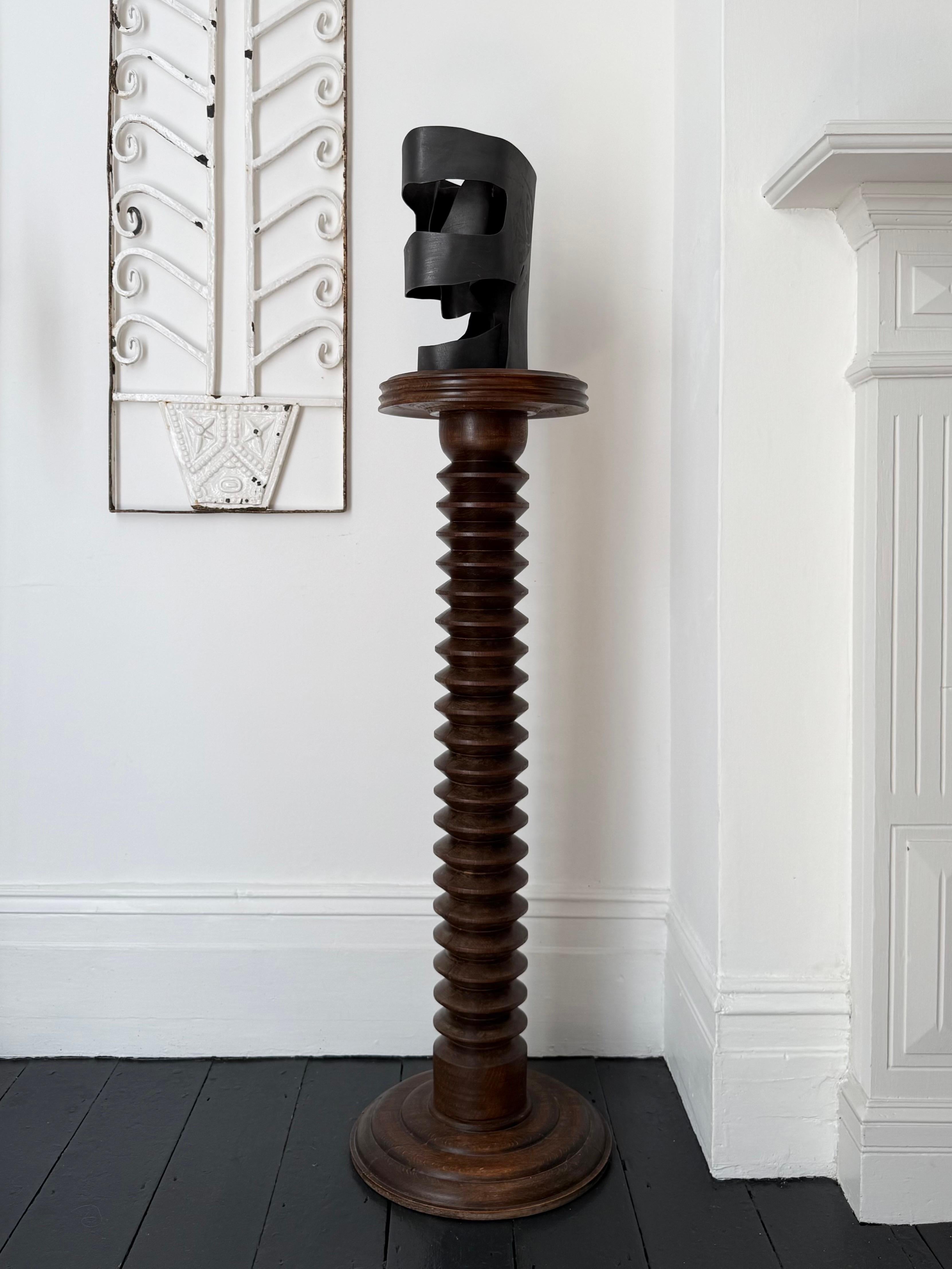 Turned Wood Pedestal, Column or Plinth, First Half 20th Century For Sale 7