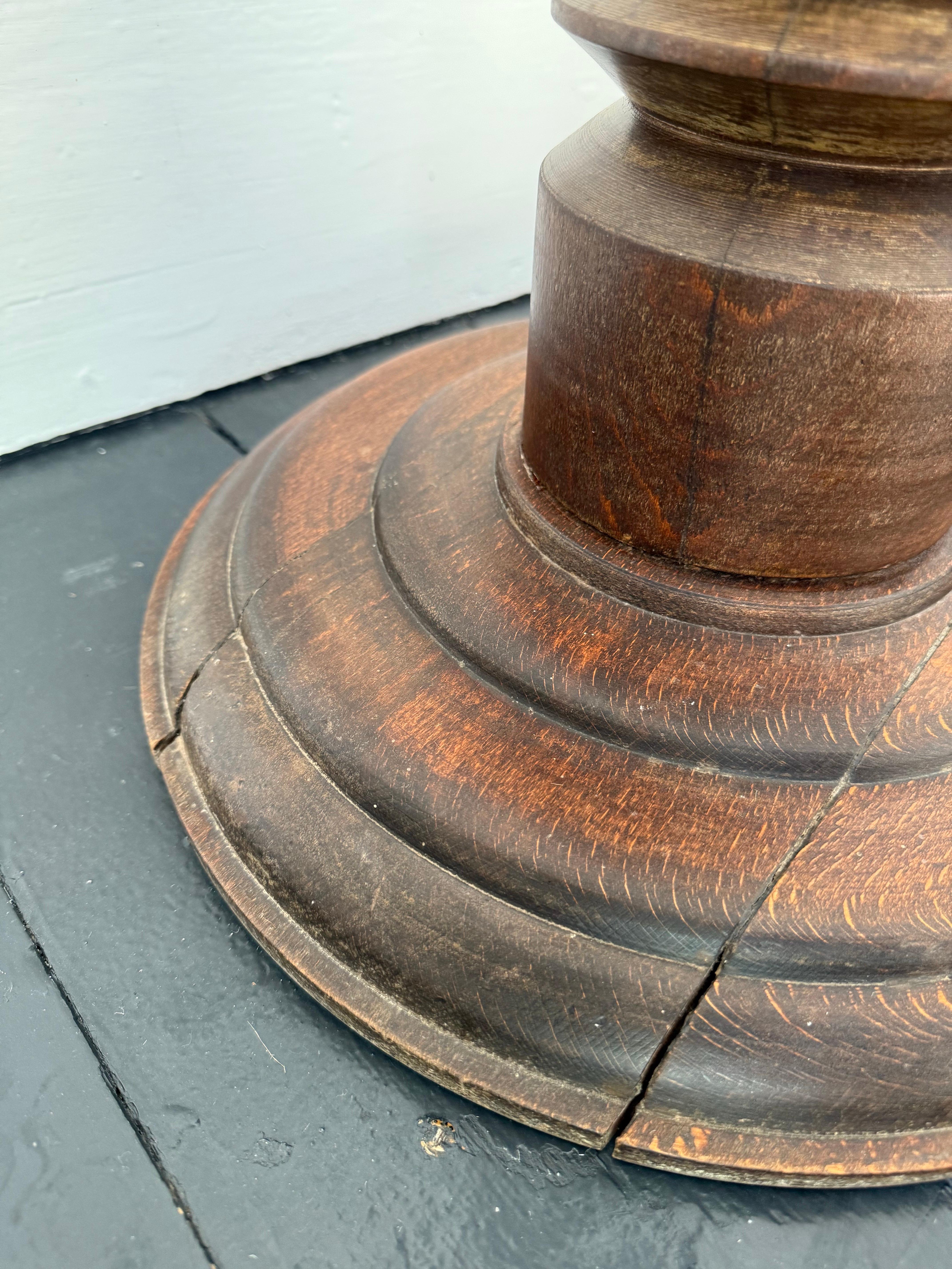 Turned Wood Pedestal, Column or Plinth, First Half 20th Century For Sale 3