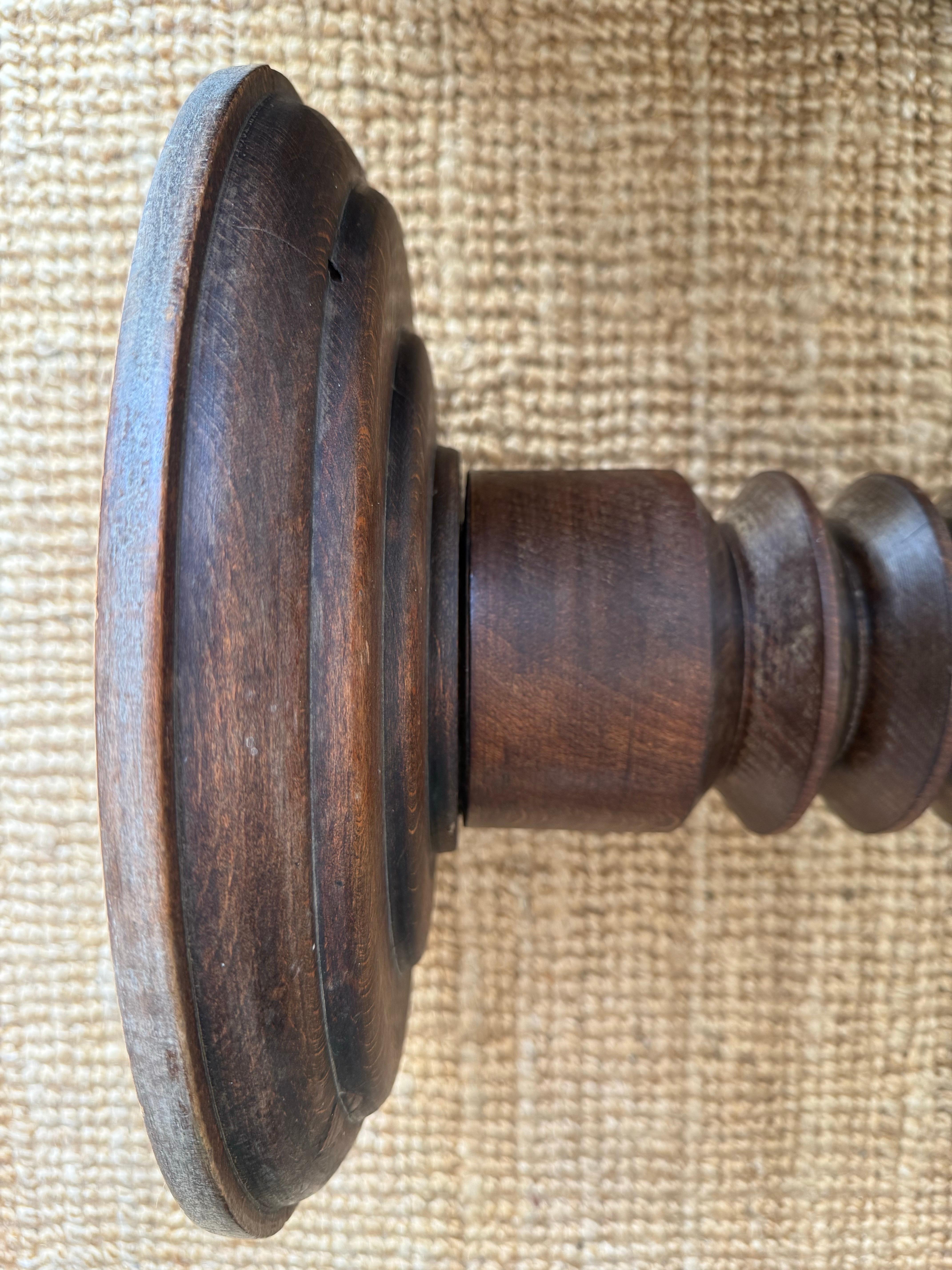 Turned Wood Pedestal, Column or Plinth, First Half 20th Century For Sale 4