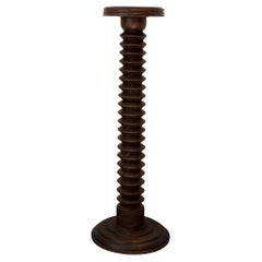 Turned Wood Pedestal, Column or Plinth, First Half 20th Century