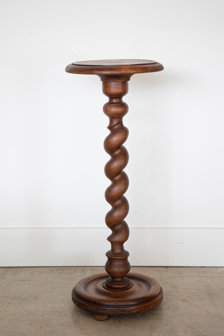 Turned Wood Pedestal Table at 1stDibs