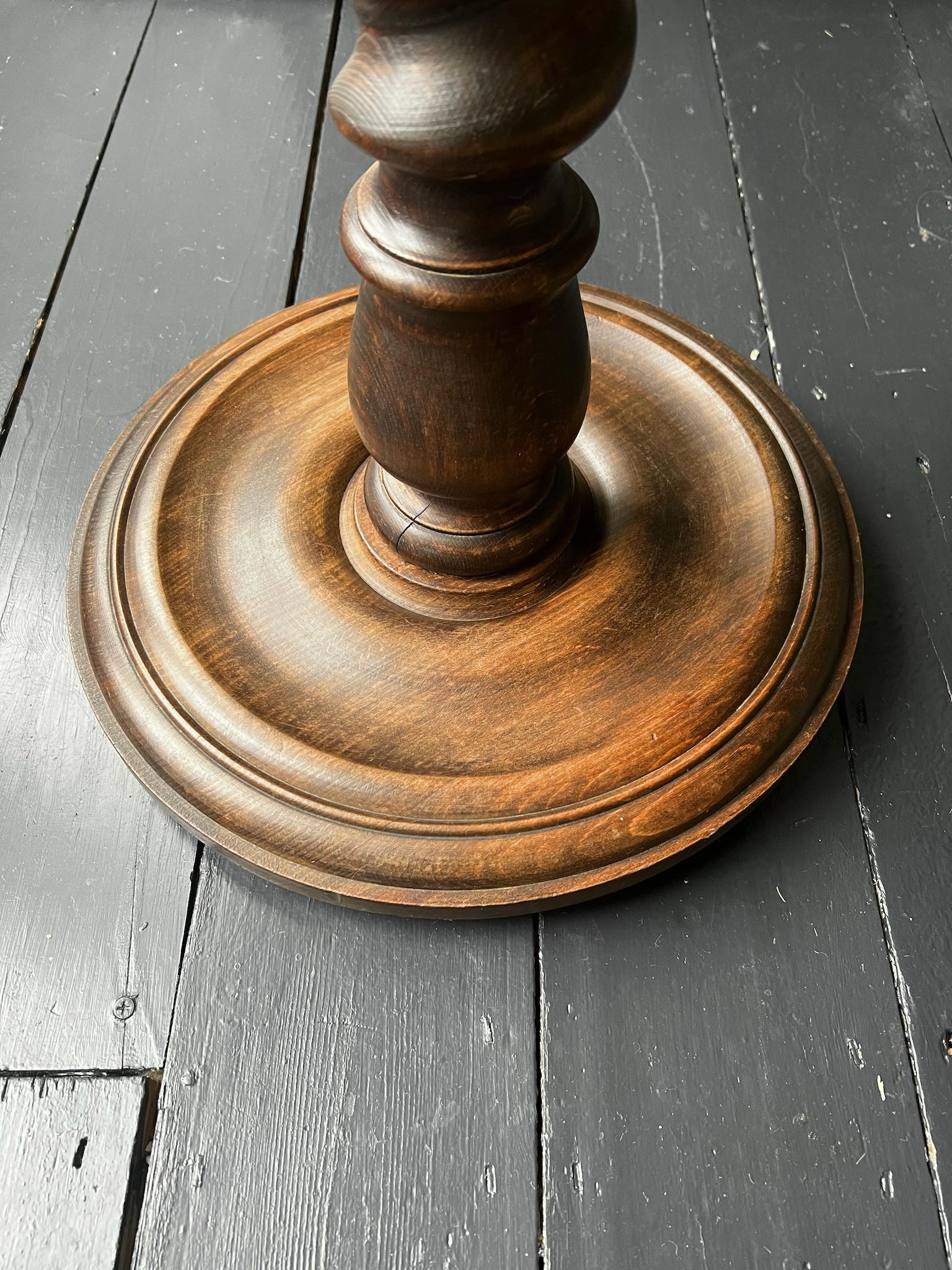 Turned Wood Side Table with Barley Twist Stem For Sale 5