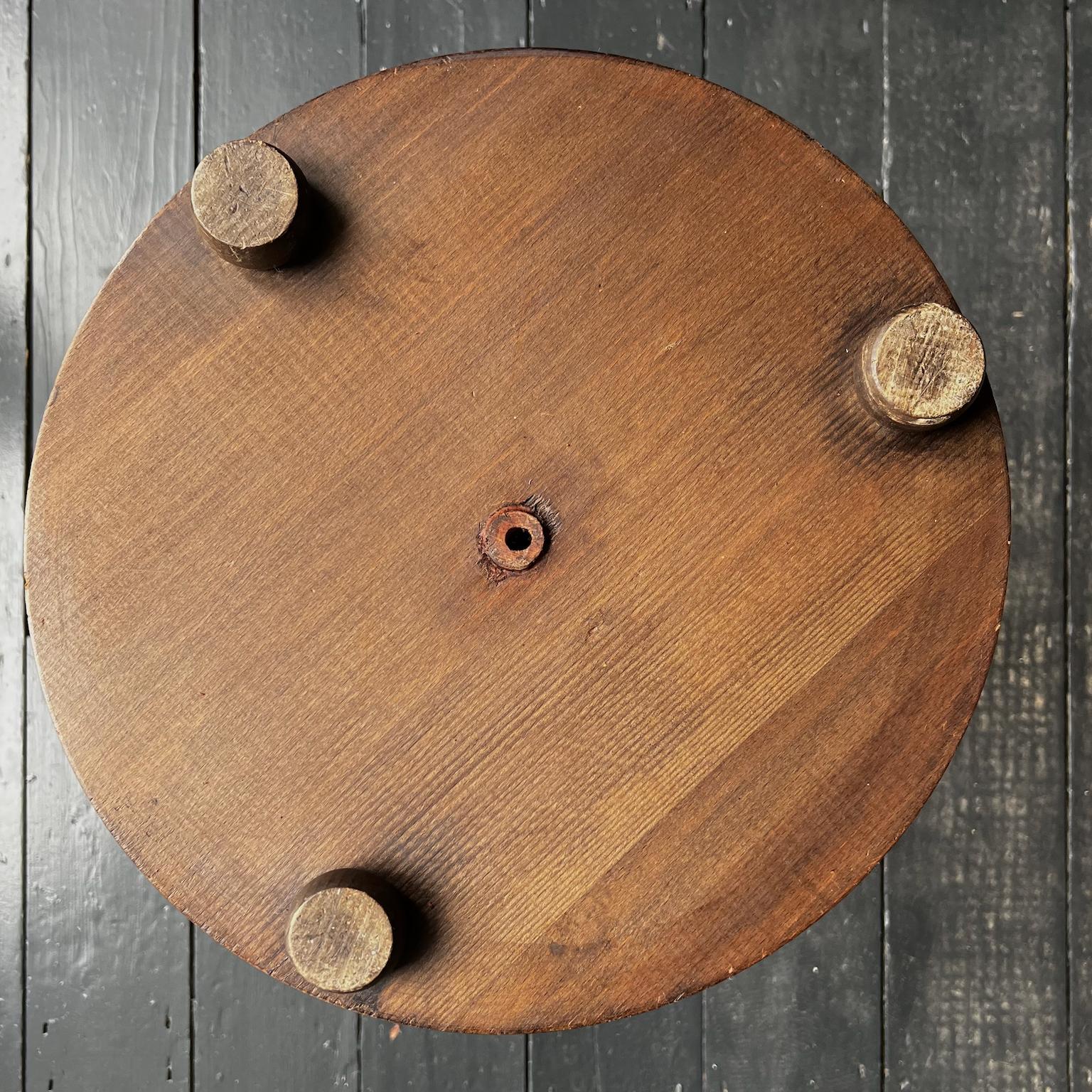 Turned Wood Side Table with Barley Twist Stem For Sale 9