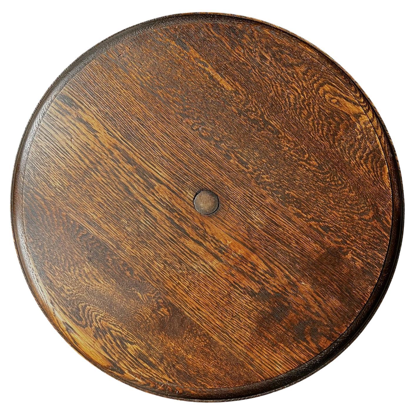 Turned Wood Side Table with Barley Twist Stem For Sale 1