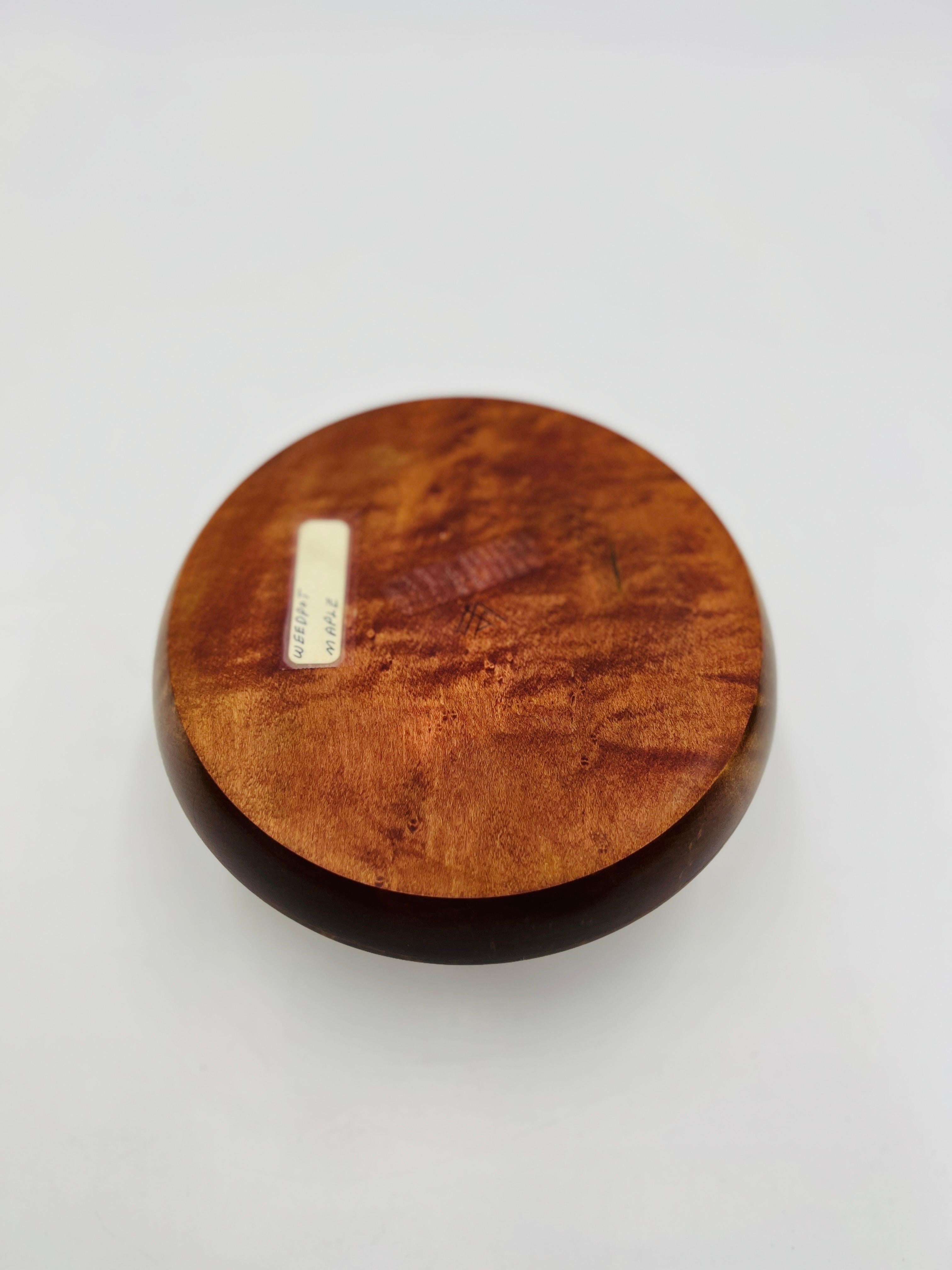Turned Wood Studio Crafted Maple Weed Pot, Signed In Good Condition In Atlanta, GA