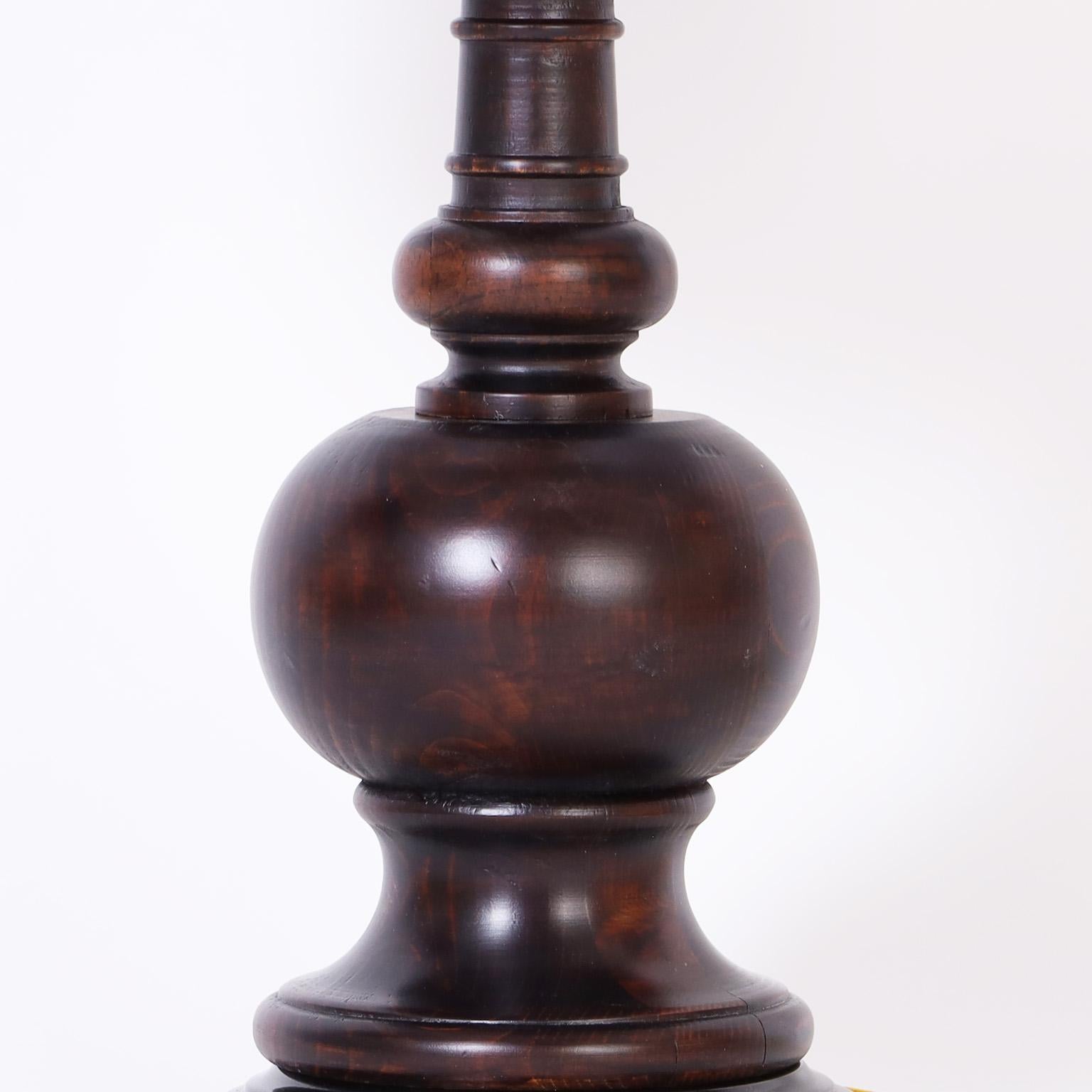 Turned Wood Table Lamps In Good Condition For Sale In Palm Beach, FL
