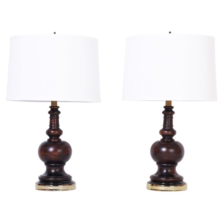 Turned Wood Table Lamps For Sale at 1stDibs
